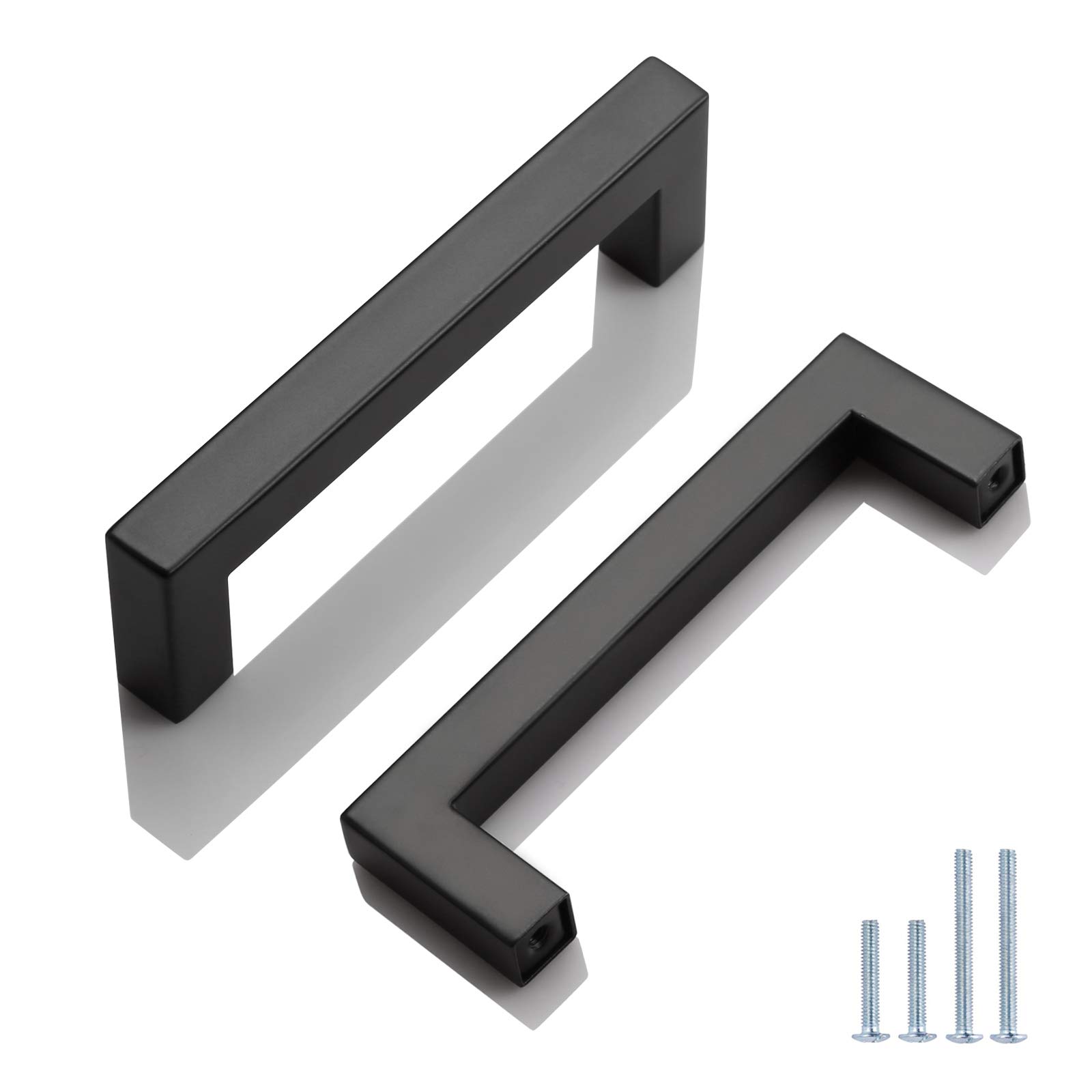 Probrico 200 Pack 4 Inch Square Cabinet Handles - Flat Black Kitchen & Drawer Pulls - Durable Cabinet Hardware for Closet, Wardrobe, Bedroom & Bathroom - Perfect for Home Renovation & Furniture Upgrade