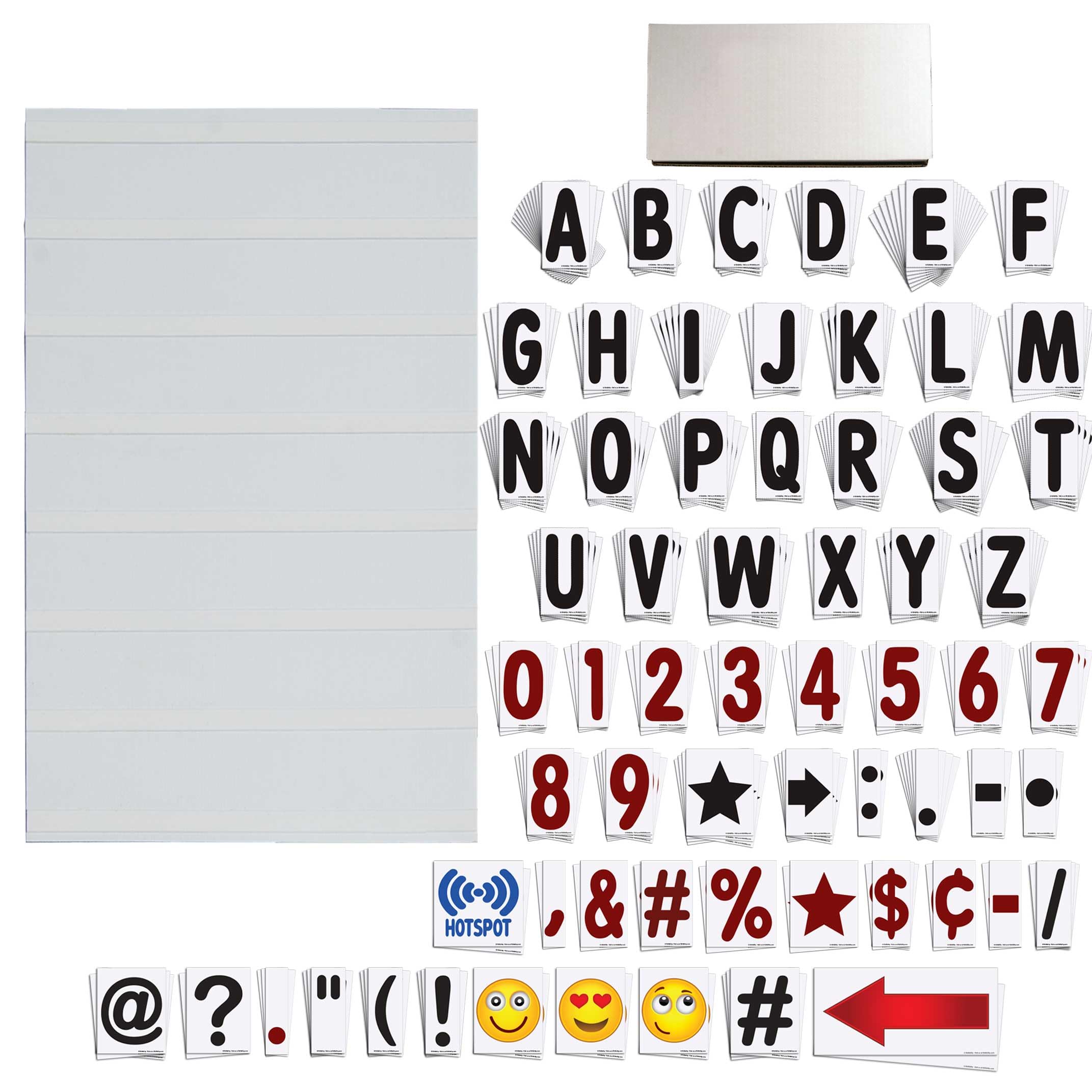 Premium 4-Inch Swinger Style Sidewalk Sign Set with Message Board, 350 Letters, Numbers & Emojis - Perfect for Restaurants, Retail Stores & Outdoor Advertising
