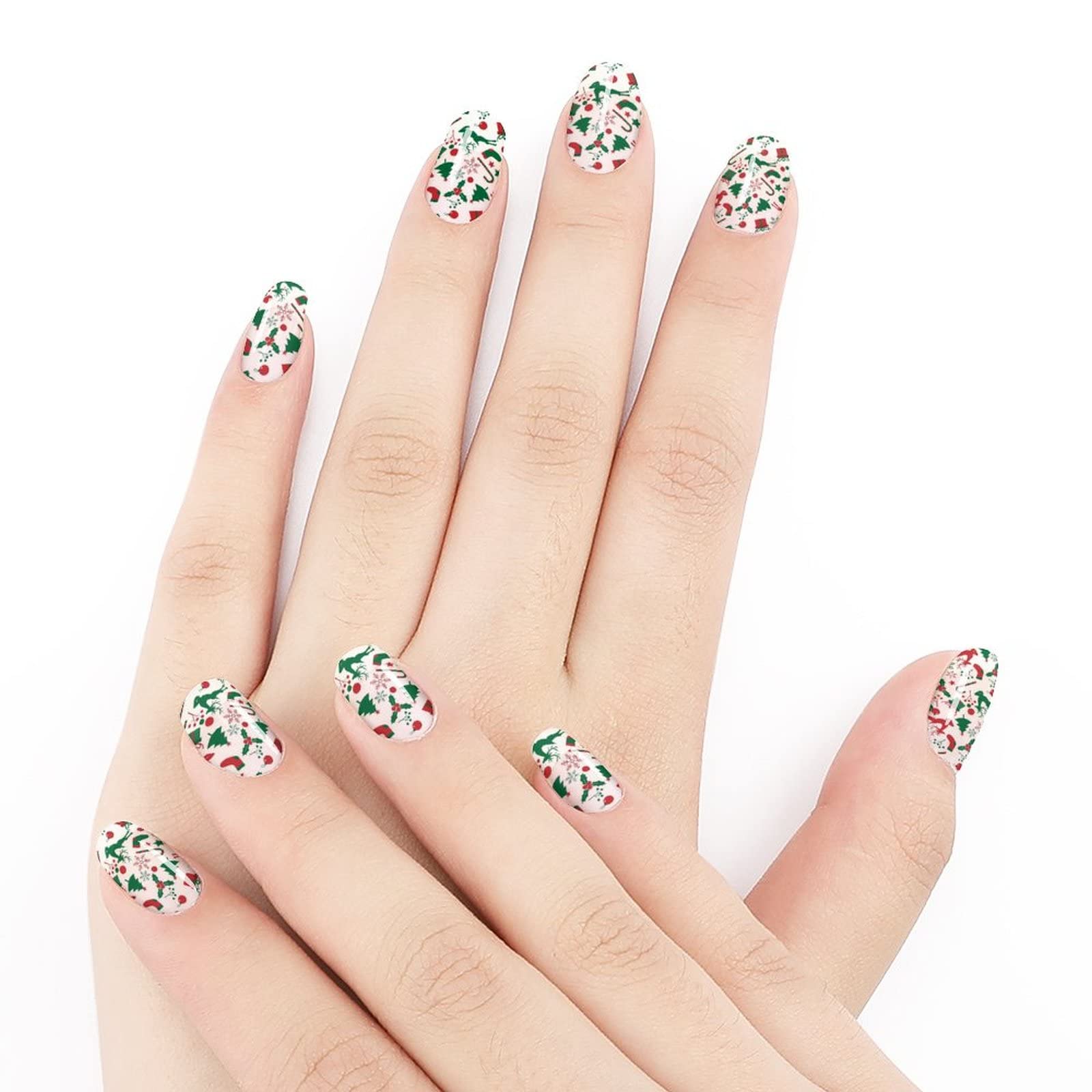 Christmas Nail Stickers for Women - Self-Adhesive Waterproof Nail Art Wraps, Cute Candy Cane Nail Decals for DIY Manicure, Wedding & Party Decorations | Perfect for Holiday Nail Art, Gift Giving & Festive Celebrations