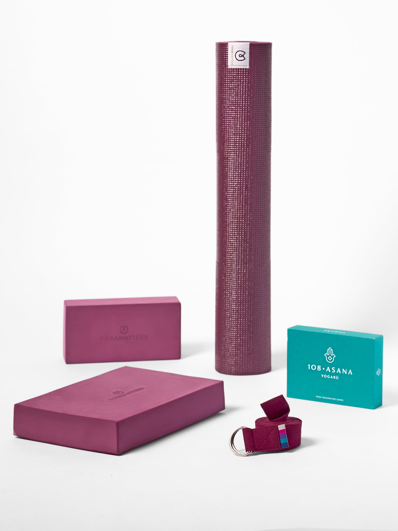 Yogamatters Beginners Starter Yoga Kit - Complete Set for Home & Studio Practice - Perfect for Yoga, Meditation, and Stretching Exercises