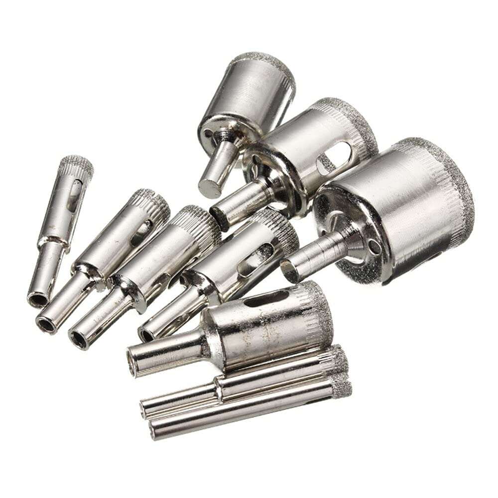 15Pcs Diamond Hole Saw Drill Bit Set for Glass & Tile Cutting (6-50mm) - DIY & Professional Use