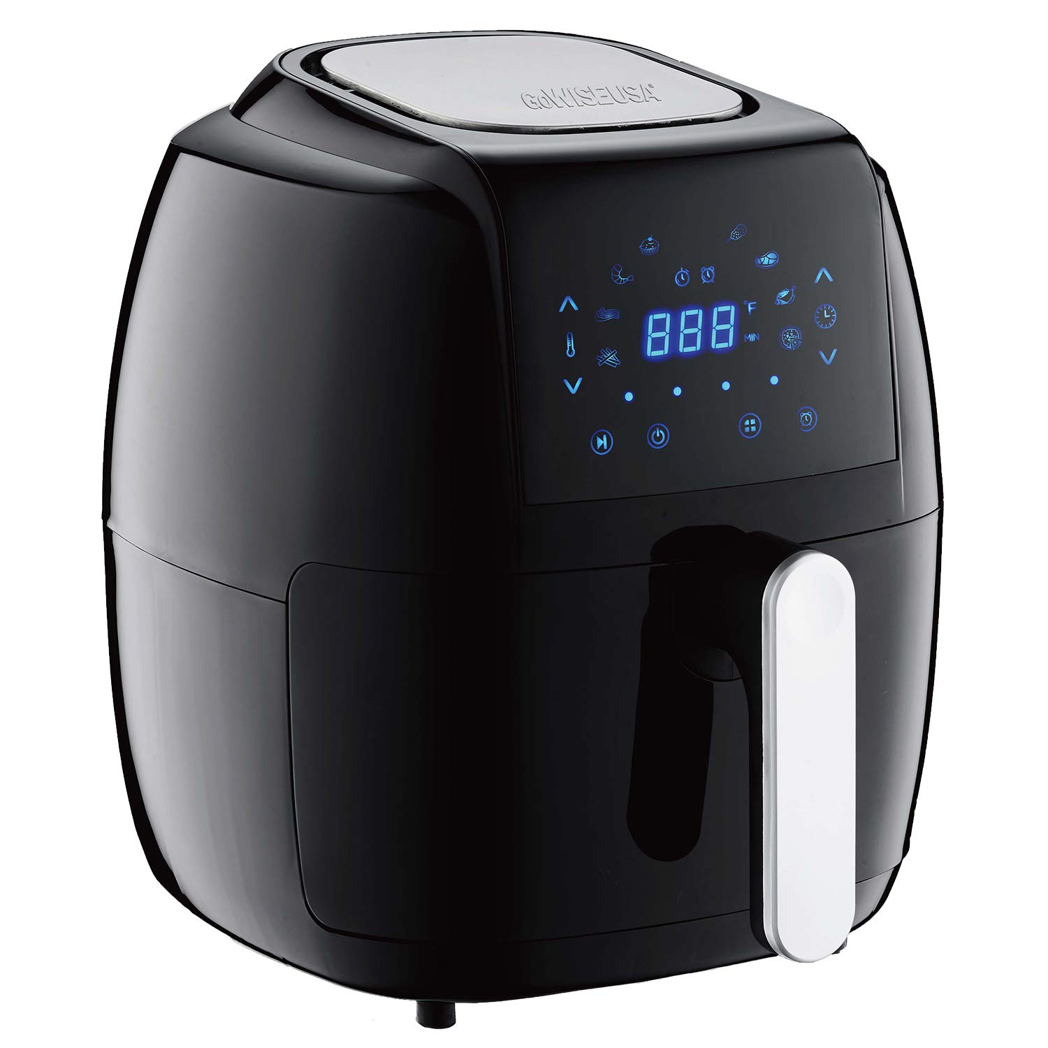 GoWISE USA GW22921-S 8-in-1 Digital Air Fryer with Recipe Book, 5.3 Quart Capacity, Black - Healthy Oil-Free Cooking for Family Meals, Snacks & Quick Dinners