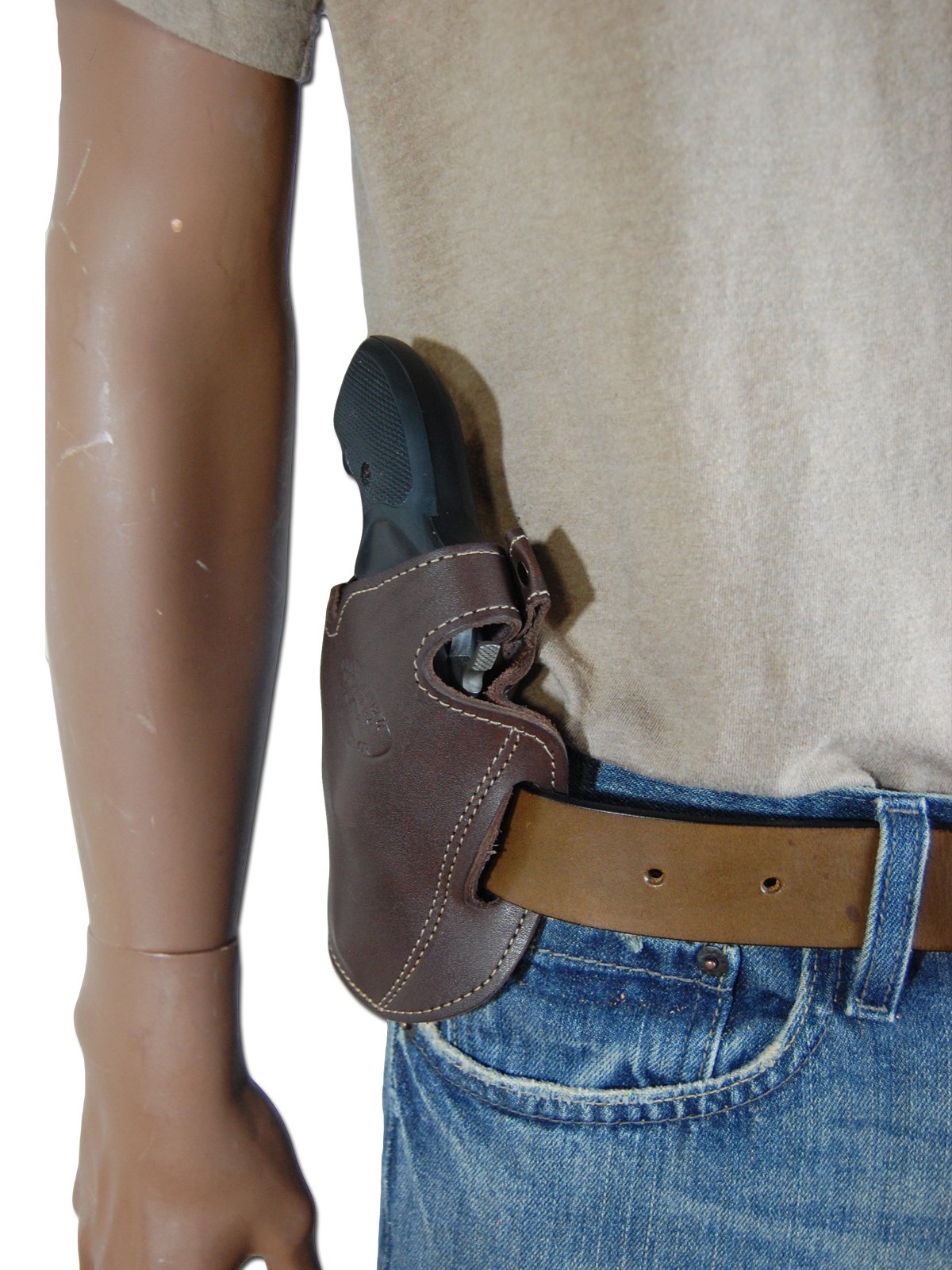 Barsony New Brown Leather Pancake Holster for 2