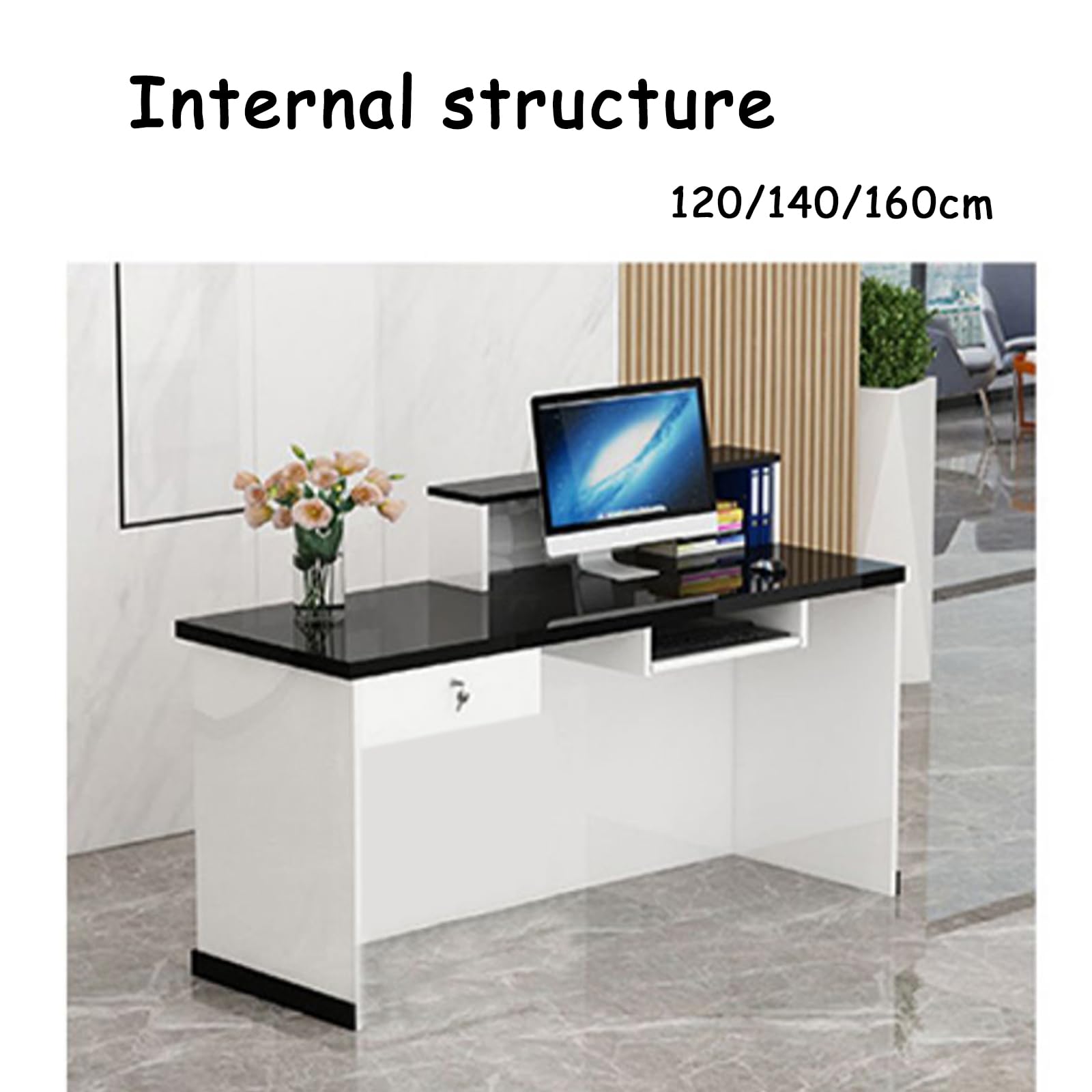 Reception Counter Desk with Lockable Drawer - 23.62