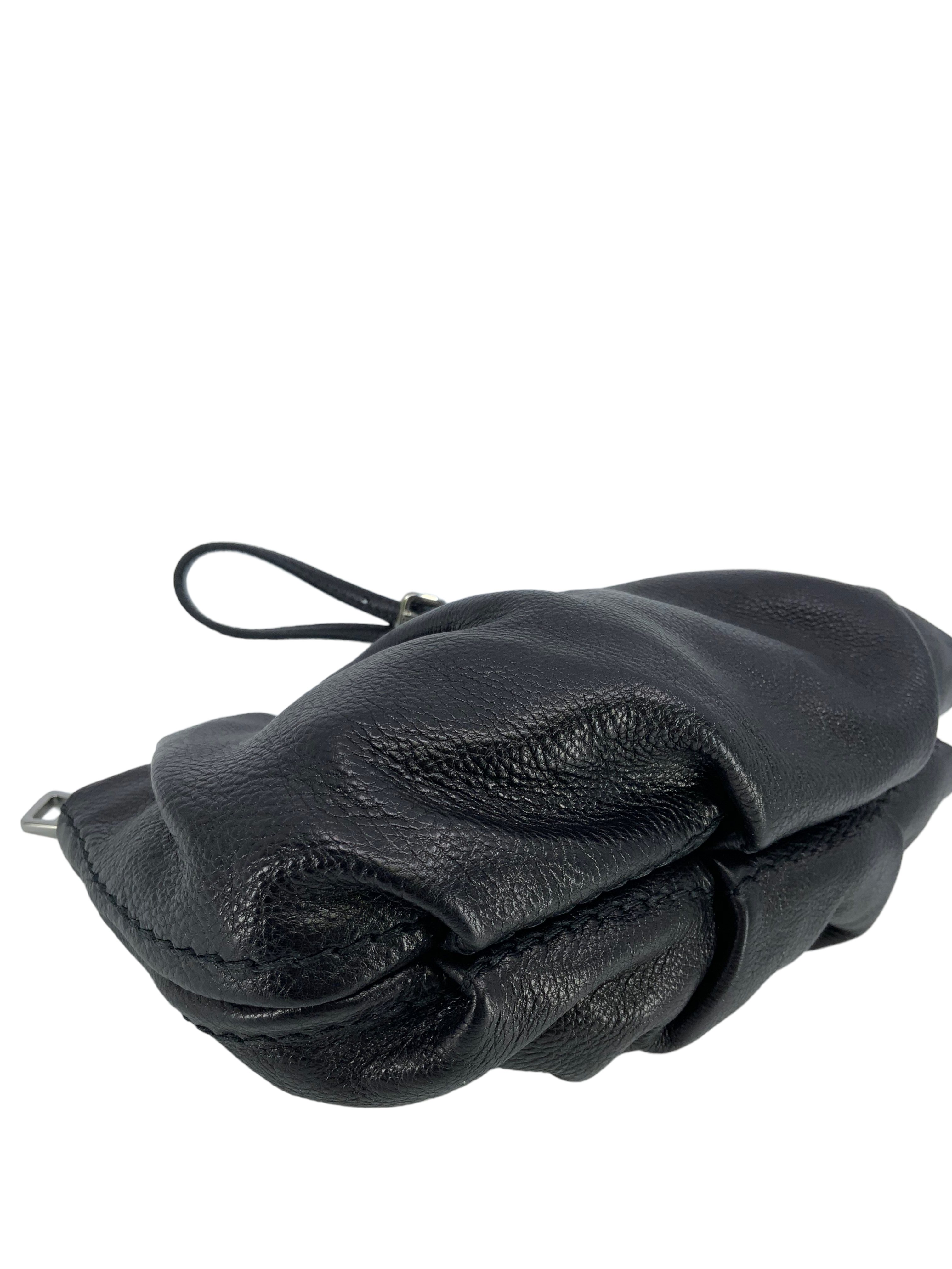 Prada Zip Top Pleated Leather Wristlet - Luxury Designer Handbag for Women | Perfect for Parties, Weddings & Evening Events