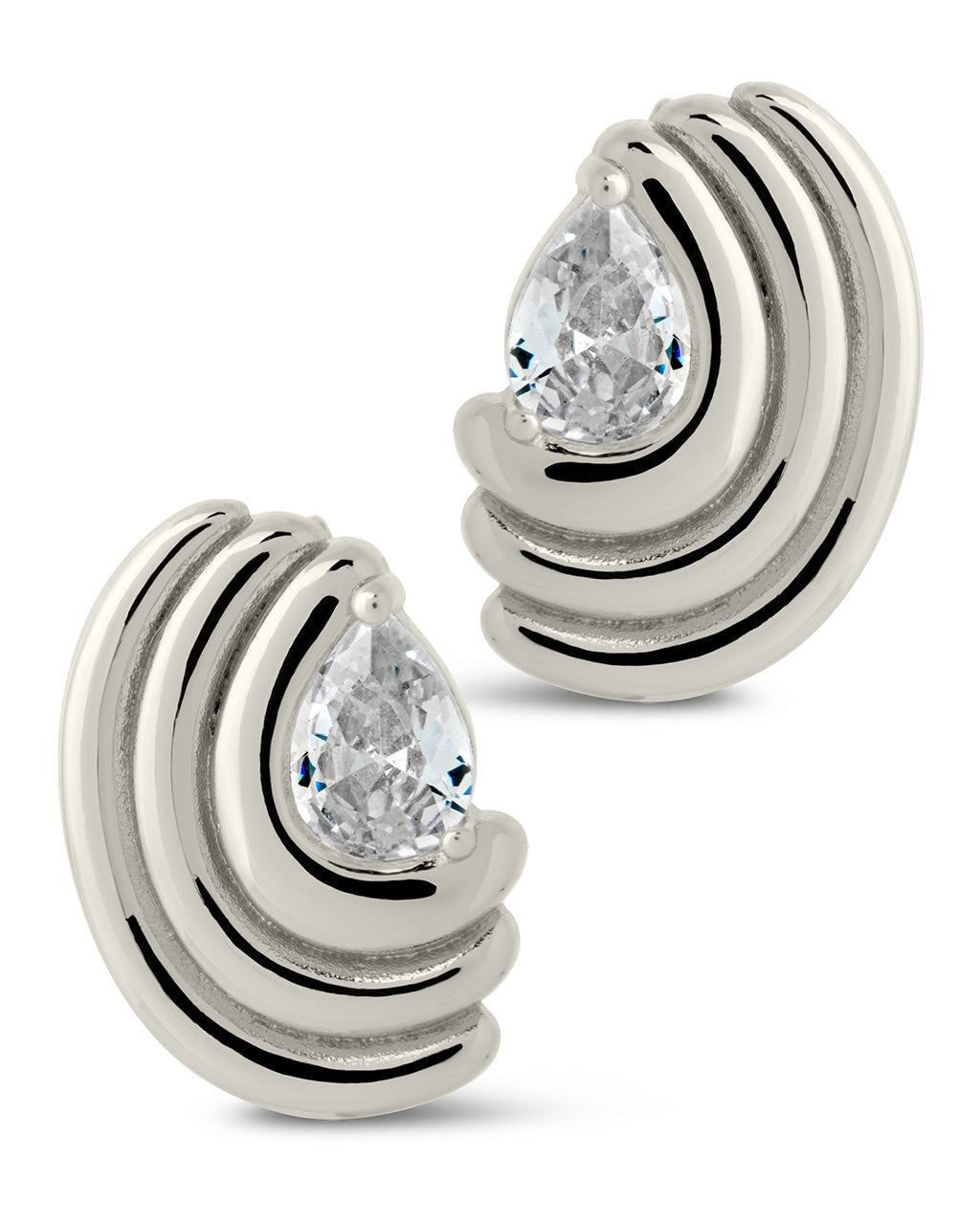 Stylish Kouign Amann CZ Stud Earrings for Women - Sparkling Cubic Zirconia Earrings for Daily Wear & Special Occasions
