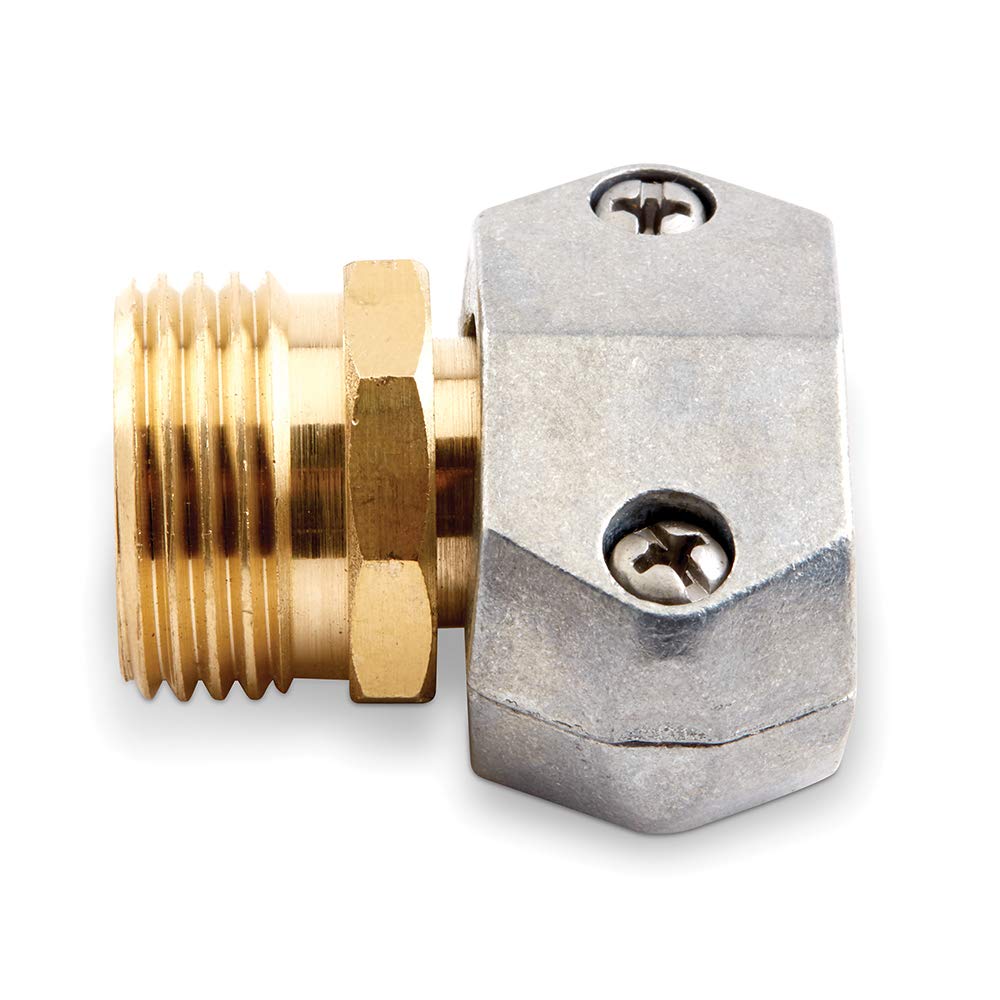 Gilmour 3/4 Inch Brass Zinc Threaded Male Clamp Coupling - Heavy Duty Hose Connector for Garden Irrigation, Watering Systems & Outdoor Plumbing