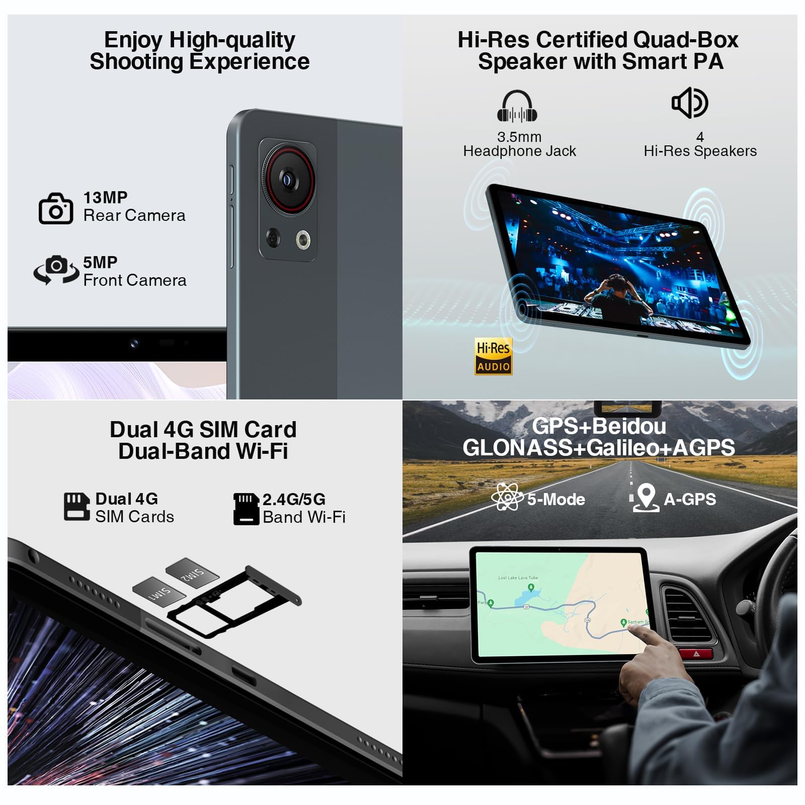 DOOGEE T30SE 11 Inch Android 14 Tablet - 128GB ROM (Expandable to 2TB) 2.4K IPS Gaming Tablet with Keyboard, 8580mAh Battery, Dual 4G LTE 5G WiFi, 13MP + 5MP Camera - Includes Stylus, Mouse & Protective Case - Perfect for Work, Study & Entertainment