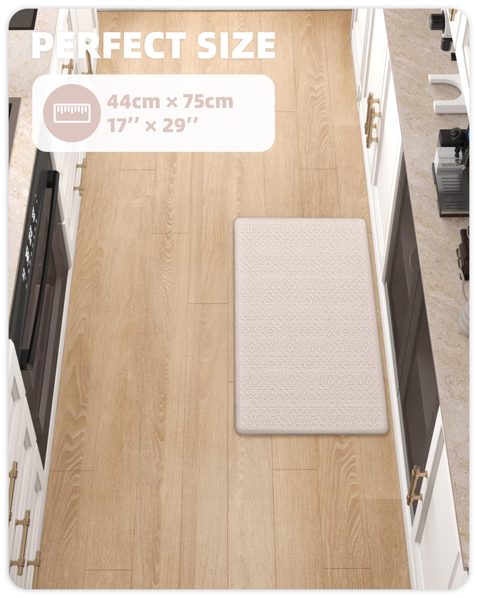 Anti-Fatigue Kitchen Mat - Non-Slip Cushioned Floor Rug for Sink Area - 17