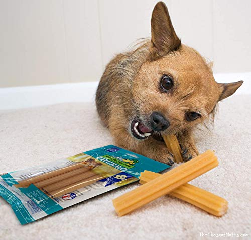 Yaky CHURRO Himalaya Cheese Dog Treats - Lactose Free, Gluten Free, Grain Free, Made in USA - All Natural Chews for Small, Medium & Large Breeds - 4 Cheese Flavored CHURROs per Pouch - Perfect for Training Rewards & Dental Health