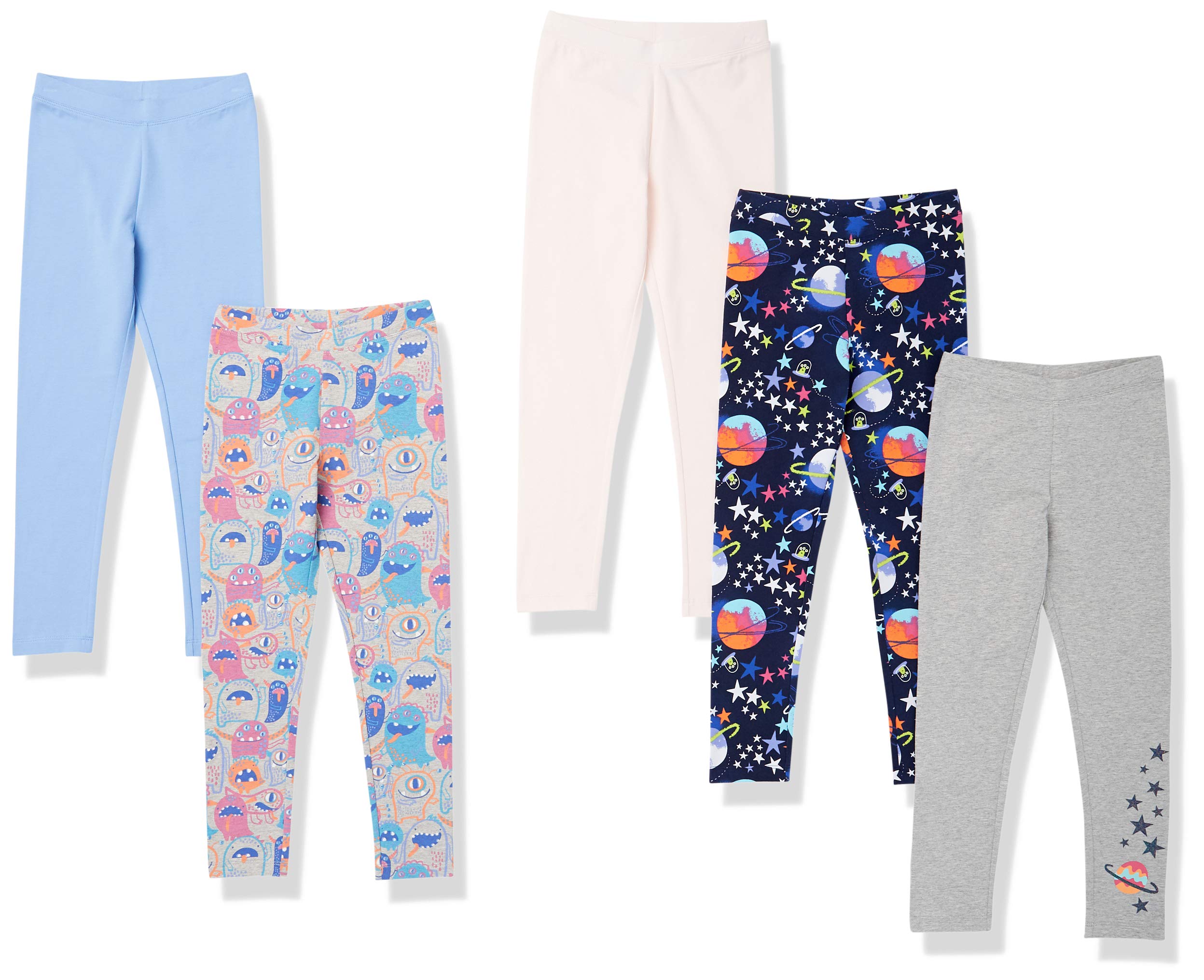 Amazon Essentials Girls and Toddlers' Leggings - Soft Stretchy Multipack Leggings for Everyday Wear | Playtime, School & Casual Outfits