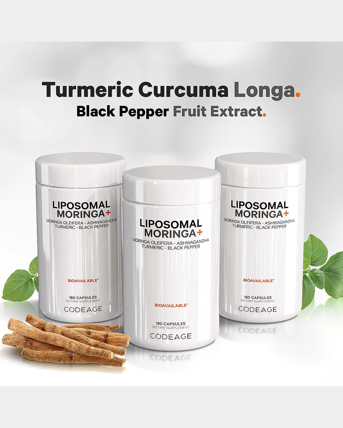 Codeage Liposomal Moringa+ Supplement - Organic Moringa Oleifera Extract with Enhanced Absorption for Immune Support & Energy Boost - Perfect for Daily Wellness & Active Lifestyles