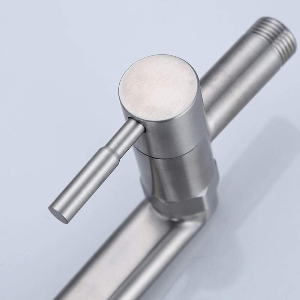 Stainless Steel 360 Degree Swivel Wall Mounted Single Cold Water Faucet - Kitchen Sink Tap, Bathroom Sink Tap, Mop Pool Tap - Perfect for Modern Kitchens, Utility Rooms & Outdoor Cleaning Stations