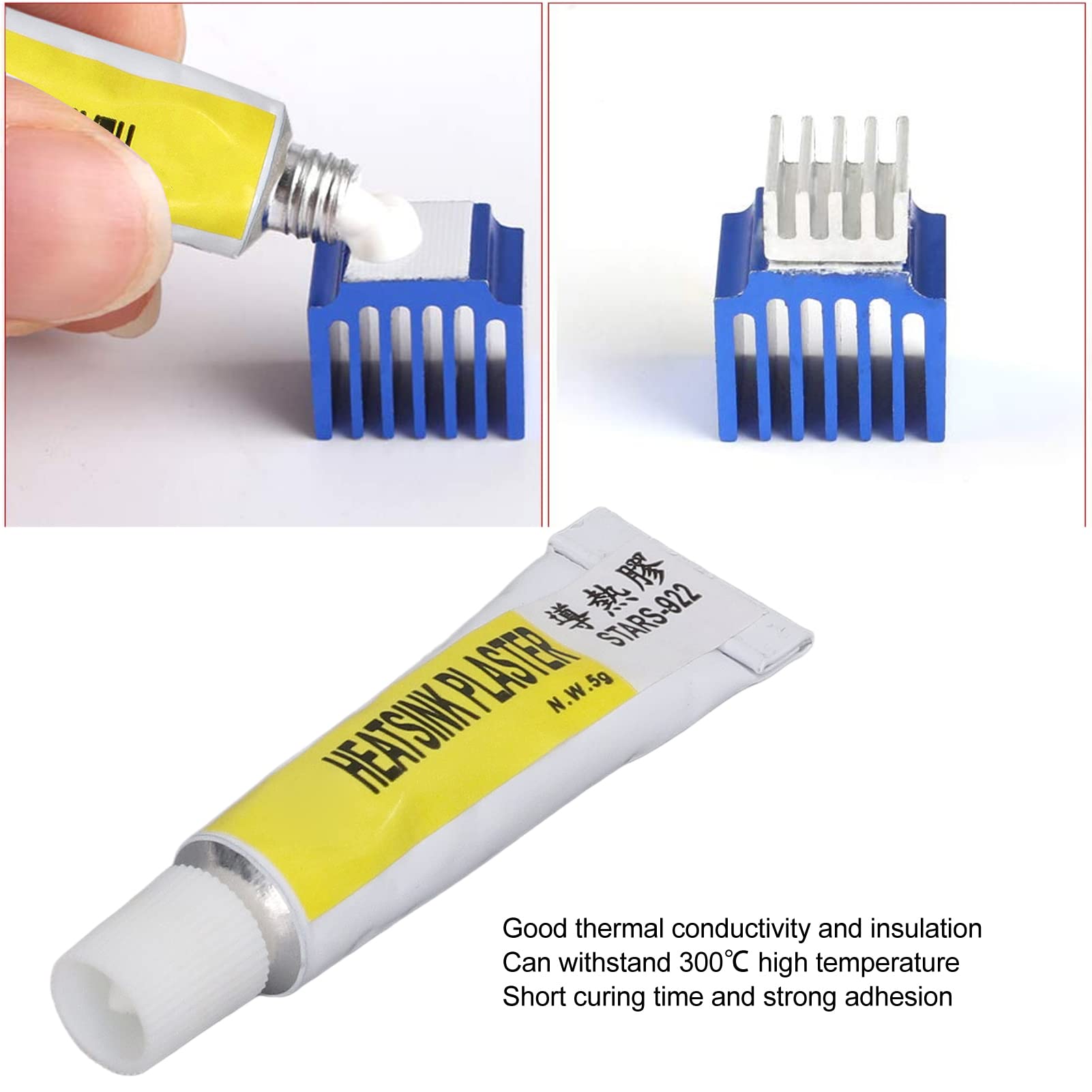 5PCS High-Performance CPU Thermal Paste - 300℃ Heat Resistant, Insulated Thermal Silicone Grease for 3D Printers, PCs & Laptops - Strong Adhesion & Bonding Thermal Compound for Efficient Heat Dissipation - Perfect for Gaming Rigs, Overclocking & Electronics Cooling