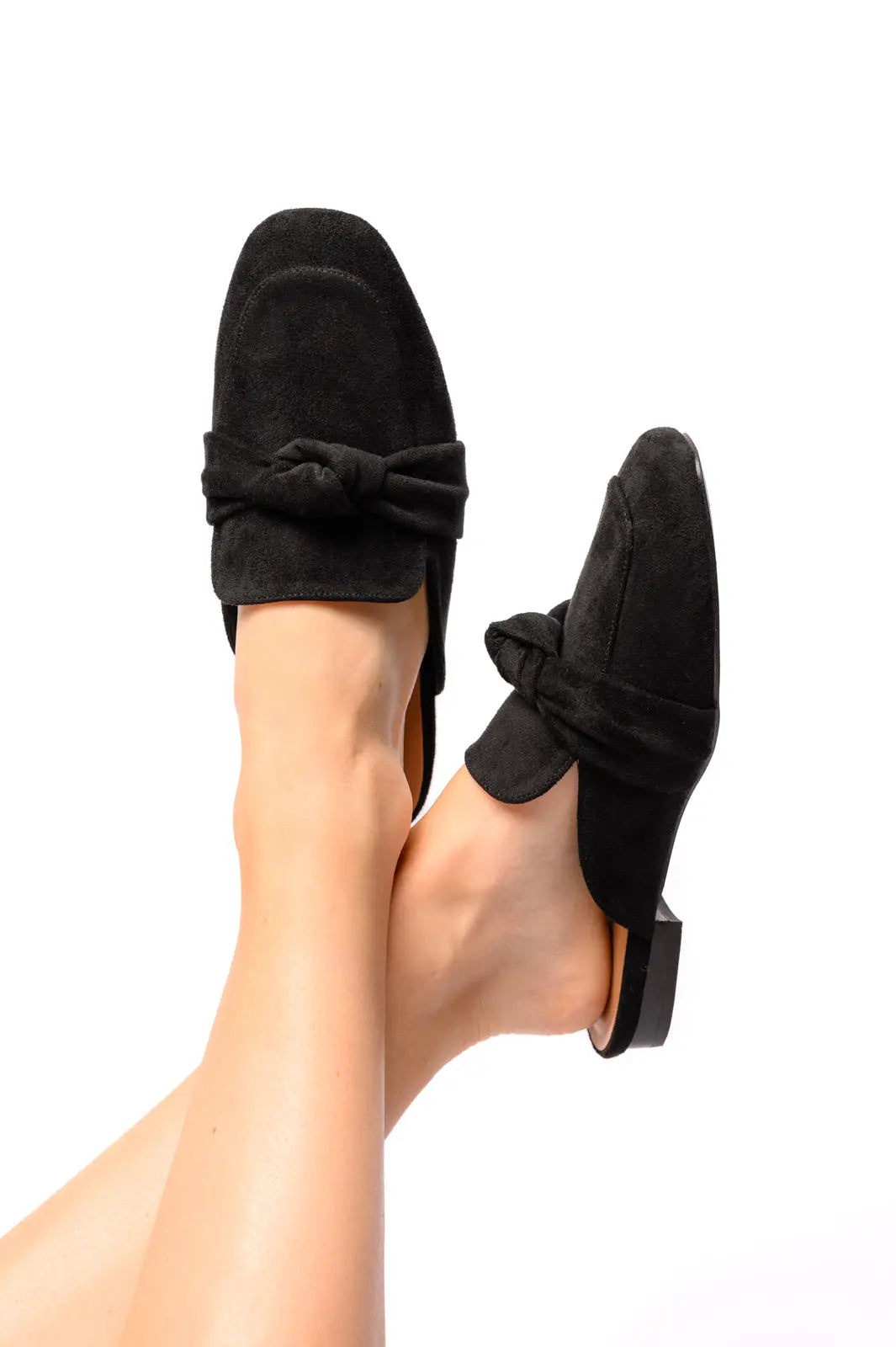 Black Faux Suede Clingy Mules - Comfortable Slip-On Shoes for Women | Perfect for Casual Outings, Office Wear & Everyday Comfort