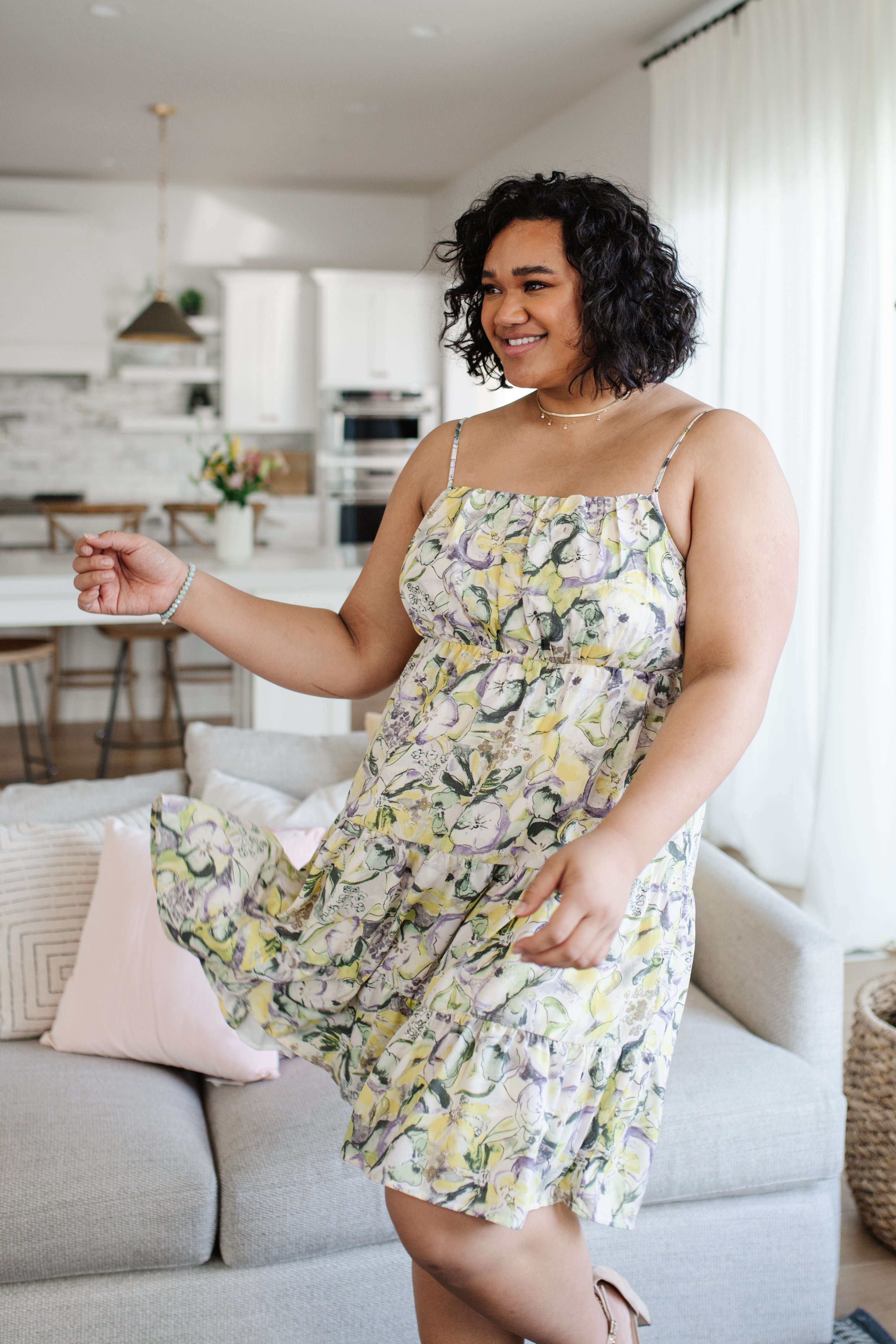 Admire From Afar Dress - Elegant Flowy Midi Dress for Women | Perfect for Dates, Parties & Special Occasions