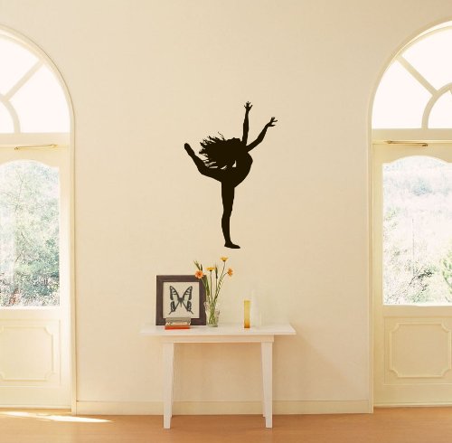 Sports Shapely Dancing Girl Ballet Ballerina Dance Studio Wall Vinyl Decal Art Sticker - Modern Stylish Home Decor for Bedroom, Living Room, Nursery, Gym & Dance Studio - Peel and Stick Wall Art for Smooth Flat Surfaces