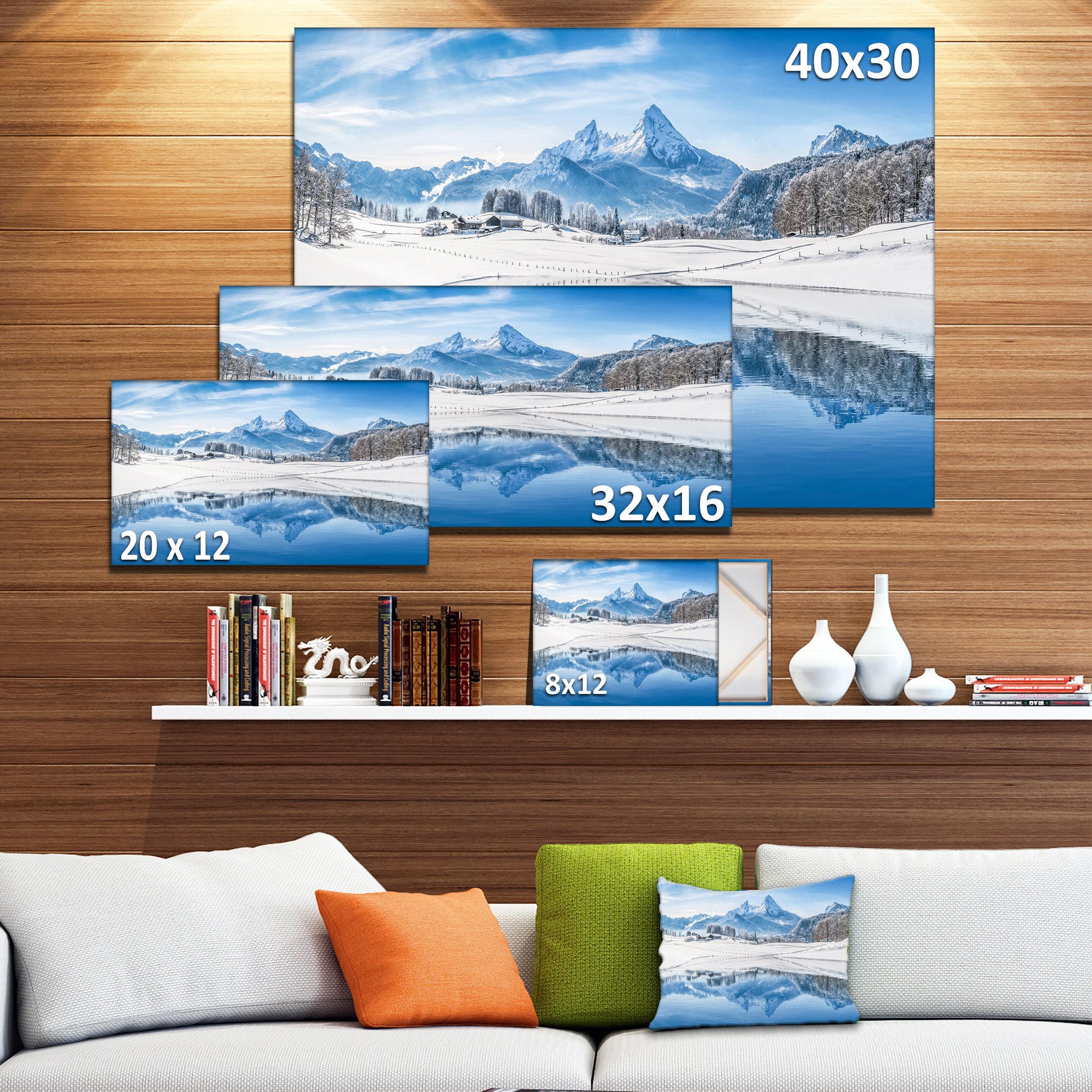 Stunning Icy Winter Mountain Alps Landscape Photography Canvas Print - Perfect for Living Room, Bedroom & Office Wall Decor