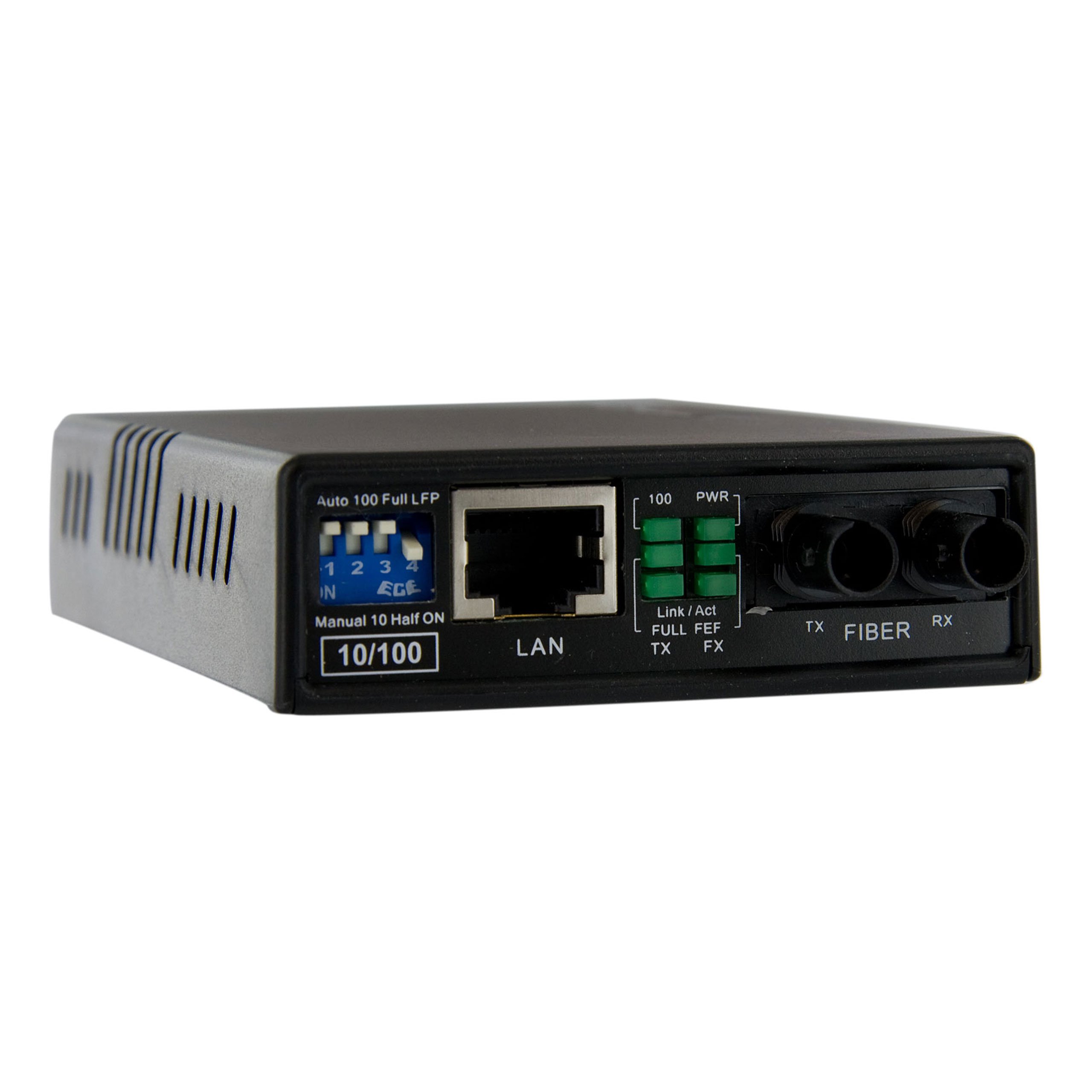 StarTech.com MCM110ST2 10/100 Fiber to Ethernet Media Converter - Multi Mode ST, 2 km Range - Ideal for Office Networks, Data Centers & Industrial Applications