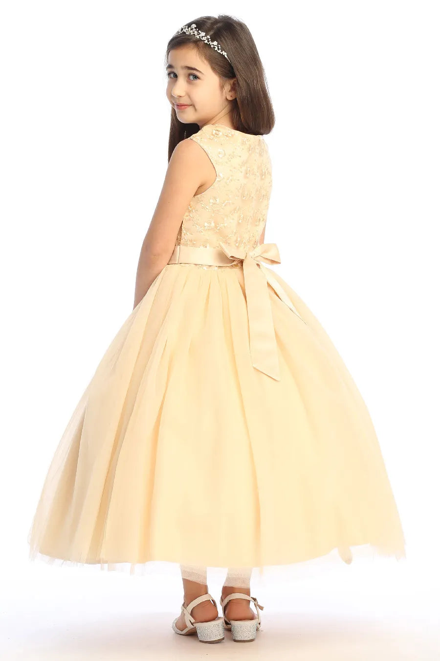 KE07 Elegant Flower Girl Dress for Weddings & Special Occasions - Perfect for Parties, Pageants & Celebrations