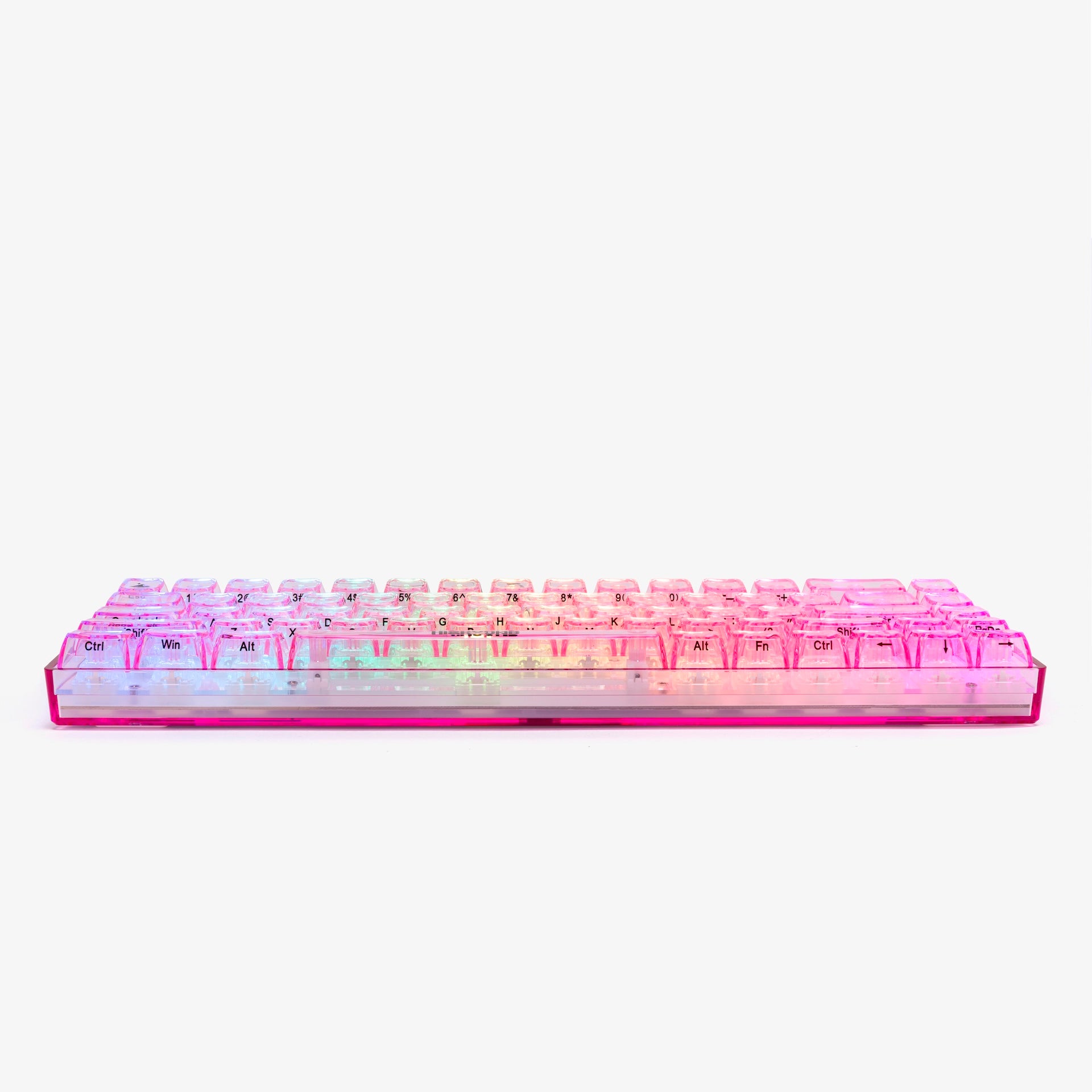 Clear Rose Quartz Basecamp 65 Mechanical Keyboard with Silent Glacier Switches - Compact 65% Layout for Gaming, Typing & Office Work