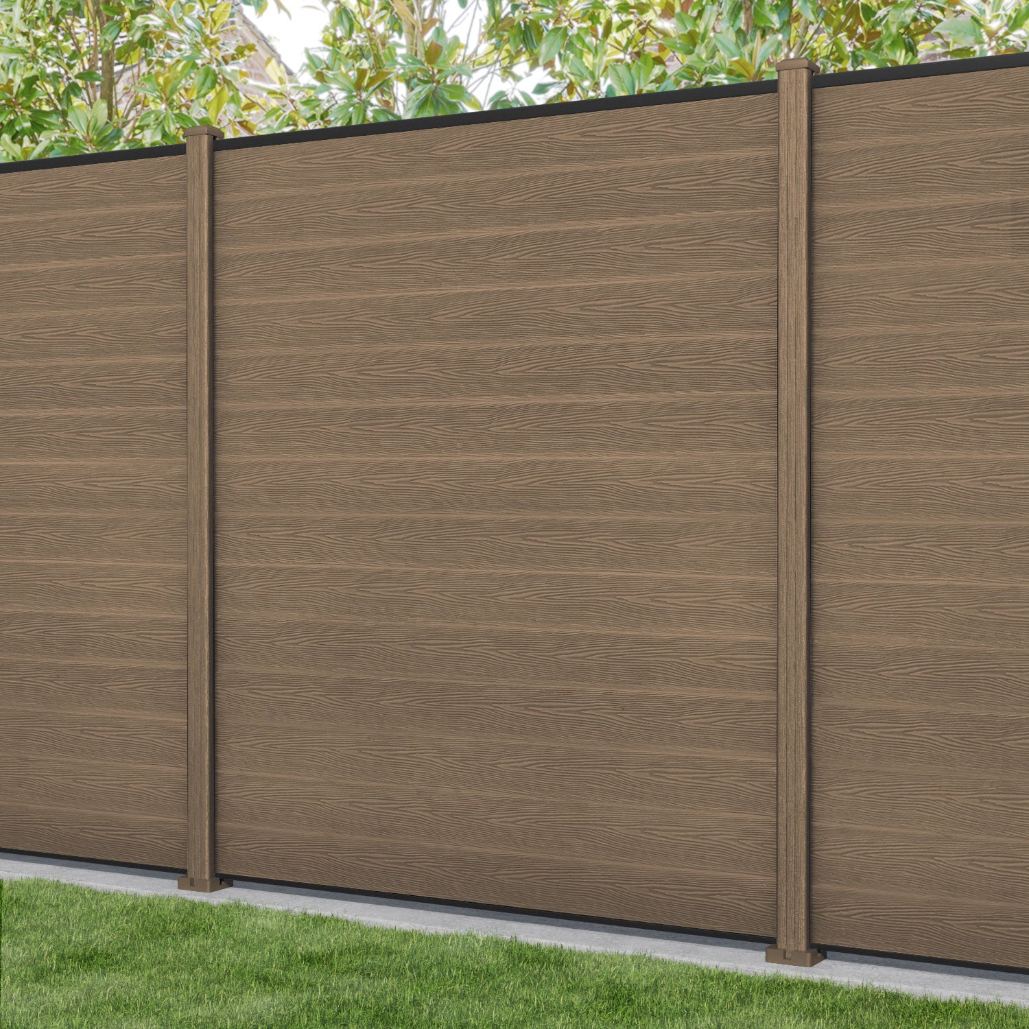 Premium Teak Wood Fence Panel with Composite Posts - Durable Outdoor Privacy Fence for Backyard, Garden & Pool Area