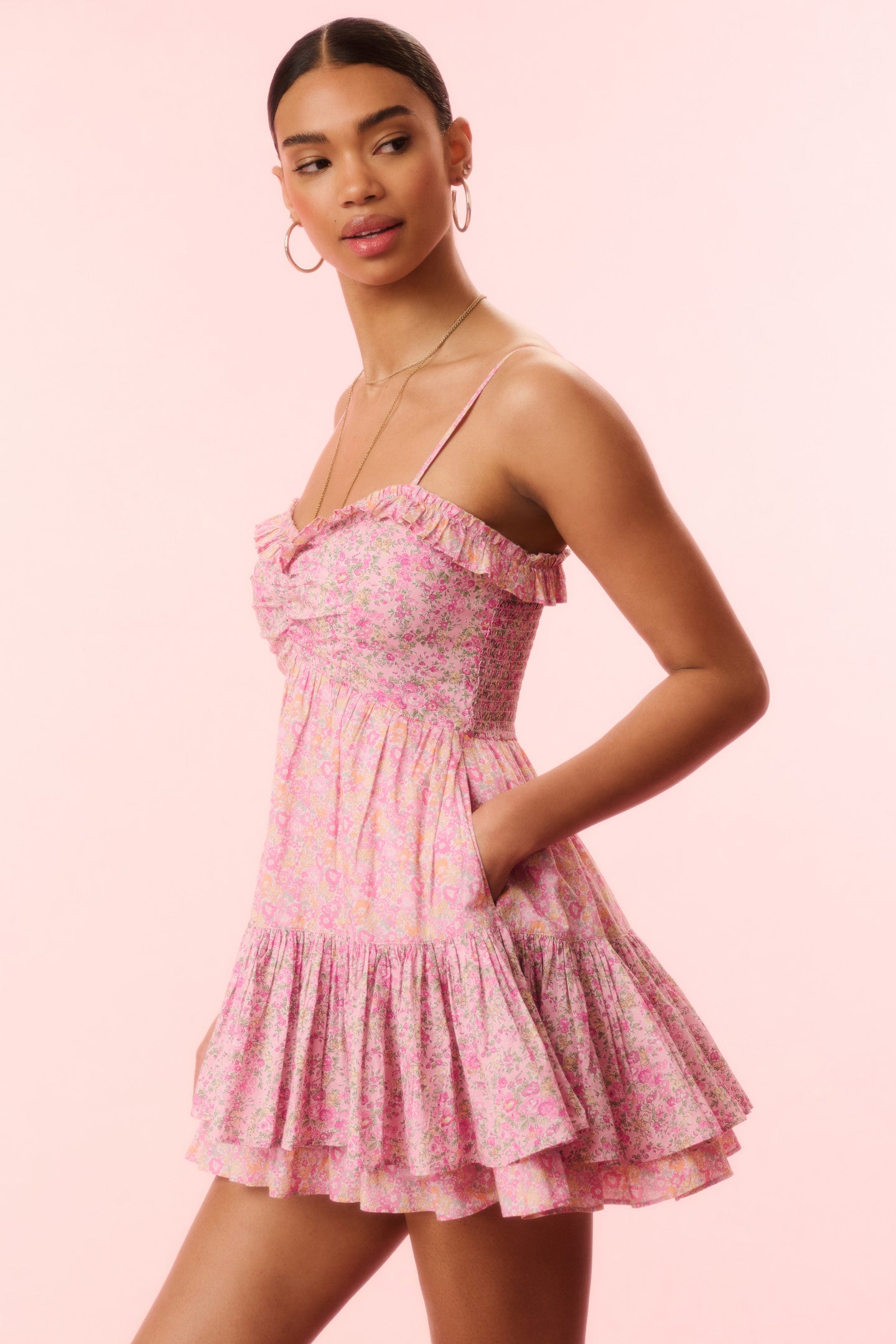 Linny Liberty Fabric Mini Dress - Floral Print Summer Dress for Women | Perfect for Beach, Vacation & Casual Outings