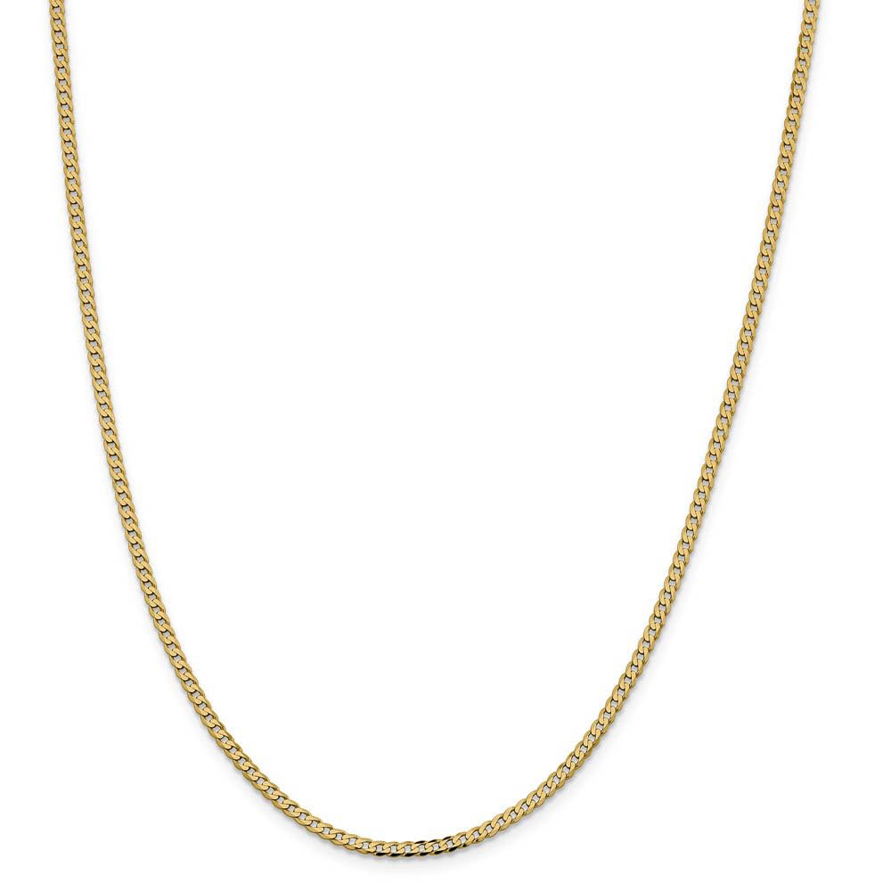 14k Yellow Gold Curb Chain Necklace for Women - Elegant & Durable