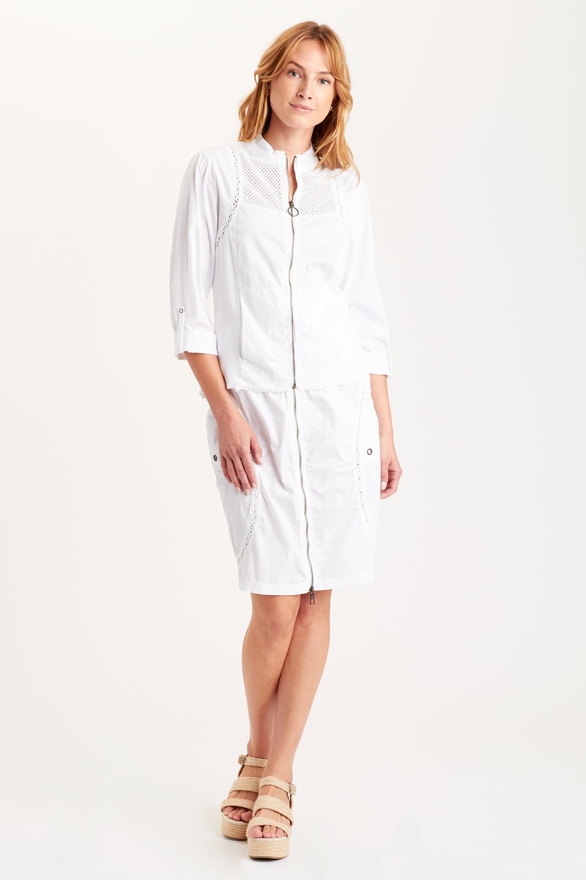 Livie Skirt for Women - White Flowy Midi Skirt with Elastic Waist | Perfect for Casual Wear, Office Outfits & Summer Dresses