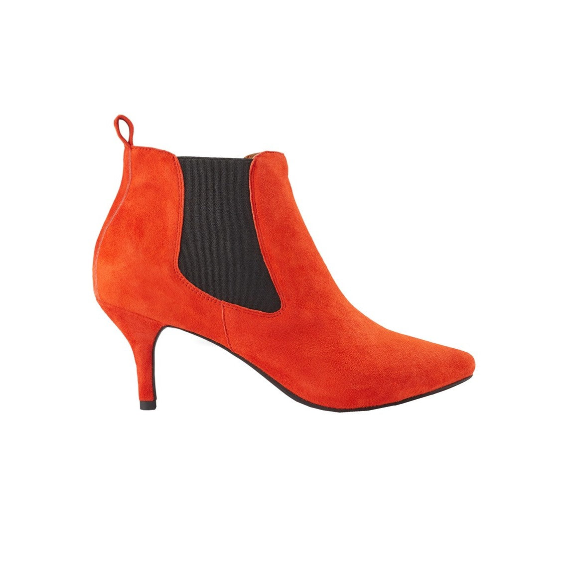 Agnete Women's Chelsea Boots - Stylish Red Leather Ankle Boots for Fall & Winter | Comfortable Slip-On Shoes for Casual Outfits & Workwear