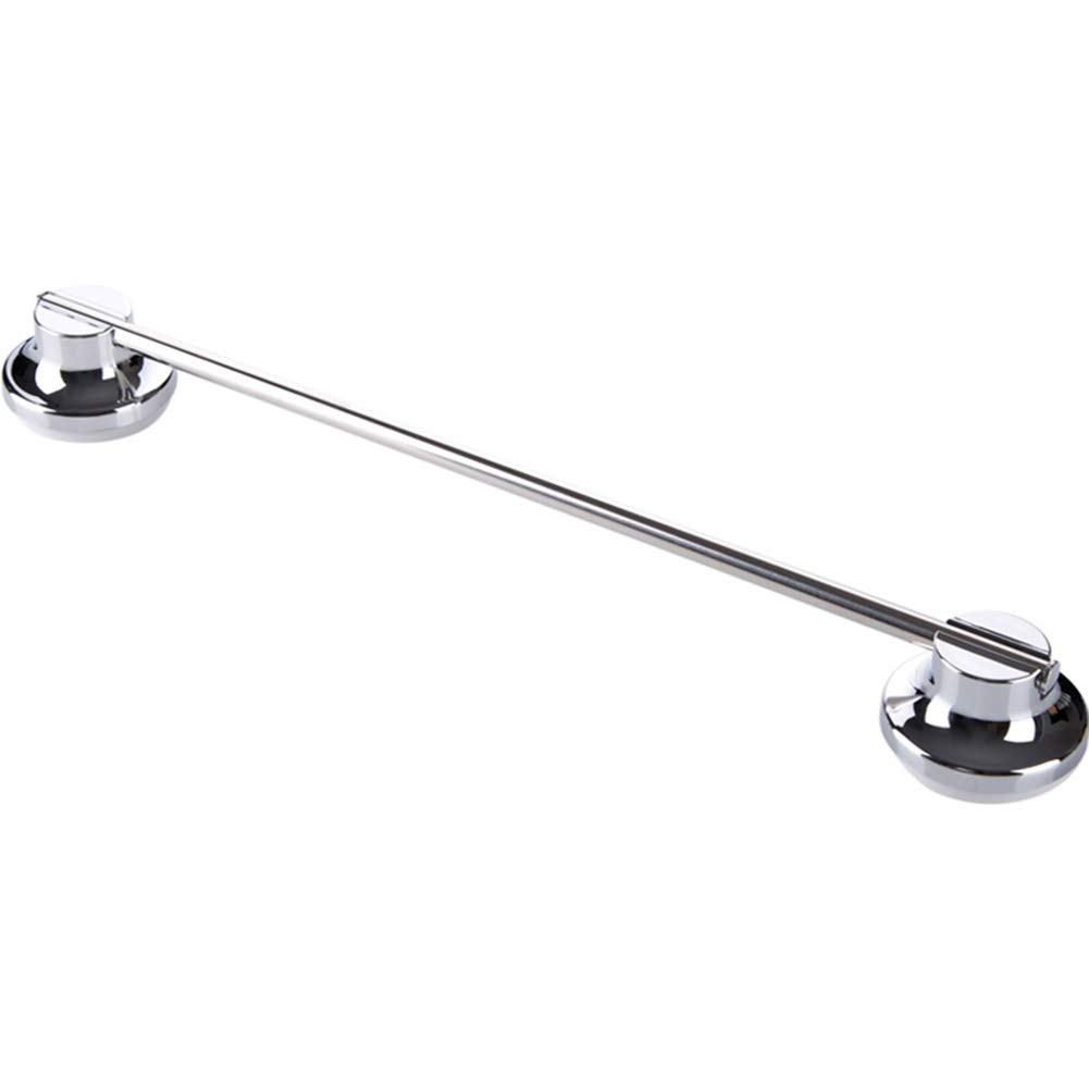 Stainless Steel Suction Cup Towel Holder - No Drill Bathroom Towel Rack with Strong Grip for Kitchen, Bathroom, or Bedroom Organization (Silver)