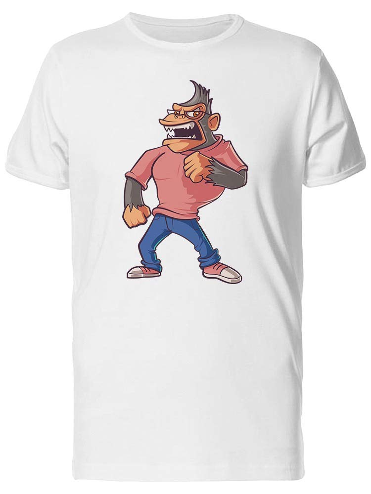 Men's Young Gorilla Cartoon T-Shirt - Casual Graphic Tee for Streetwear & Everyday Outfits