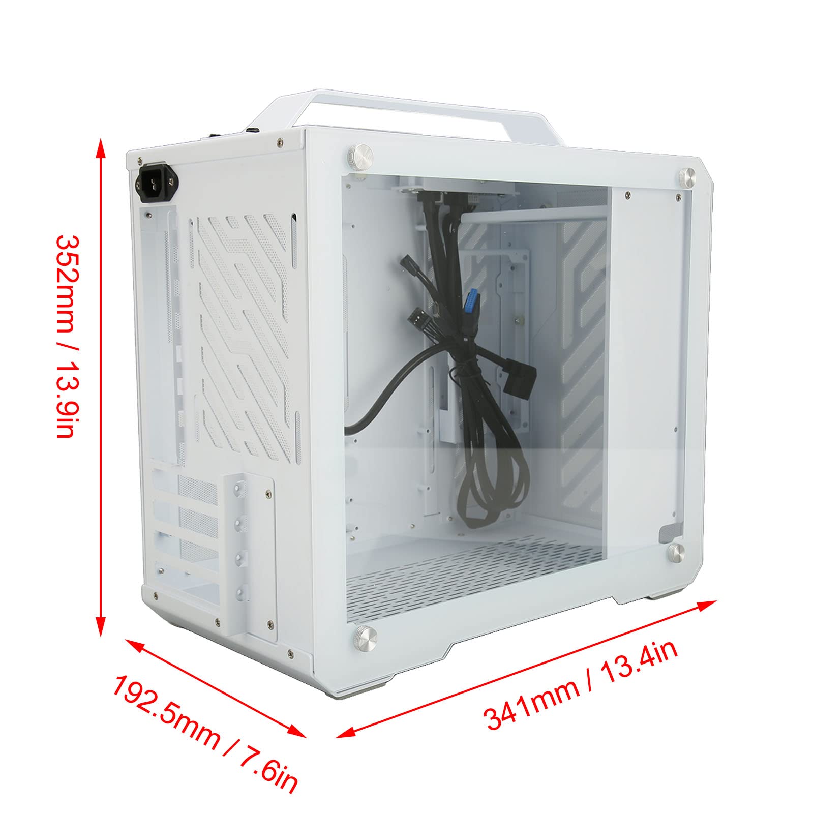 Portable Transparent Mini PC Case - Compact ATX/Micro ATX/Mini ITX Computer Tower Case with Side Panel Window | Perfect for Gaming, Home Office & Small Space Setups