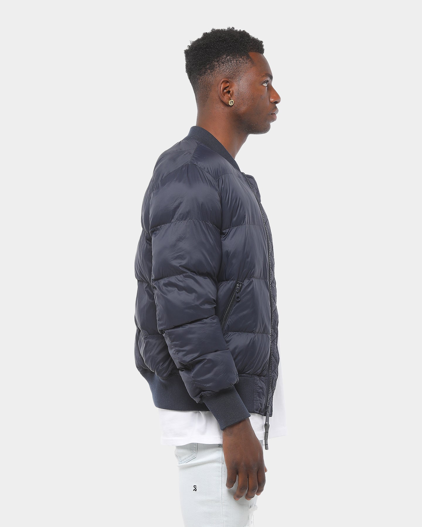 Alpha Industries MA-1 Echo Flight Bomber Jacket - Men's Lightweight Puffer Coat in Blue | Perfect for Casual Wear, Outdoor Adventures & Cold Weather Protection