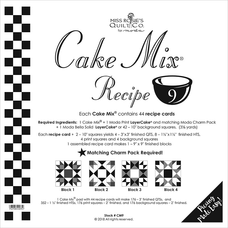 Miss Rosie's Quilt Co. Cake Mix Recipe #9 - Easy Quilt Pattern for Beginners | Perfect for DIY Home Decor, Baby Quilts & Gift Ideas