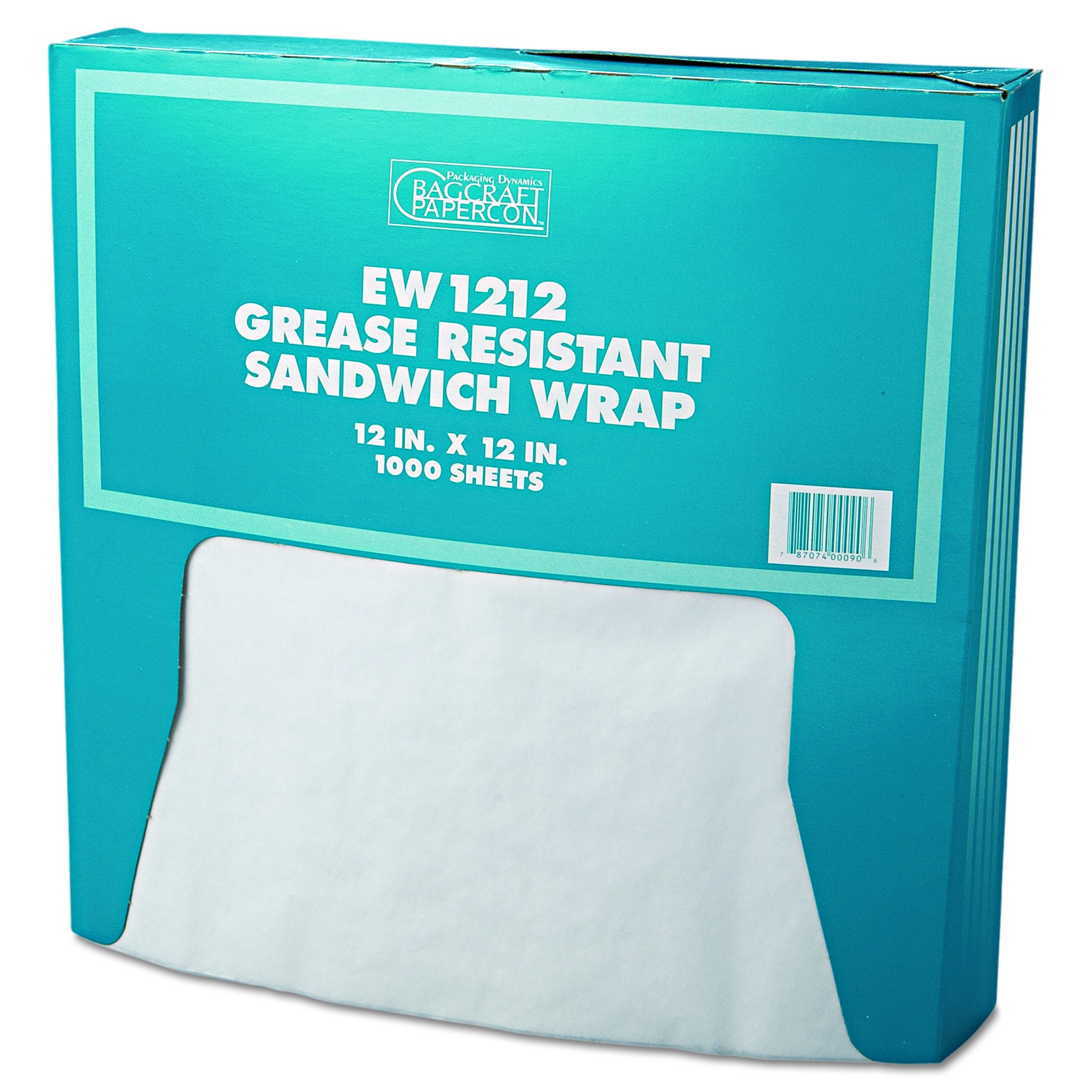 Bagcraft 057012 Grease-Resistant White Paper Wrap/Liner - 12