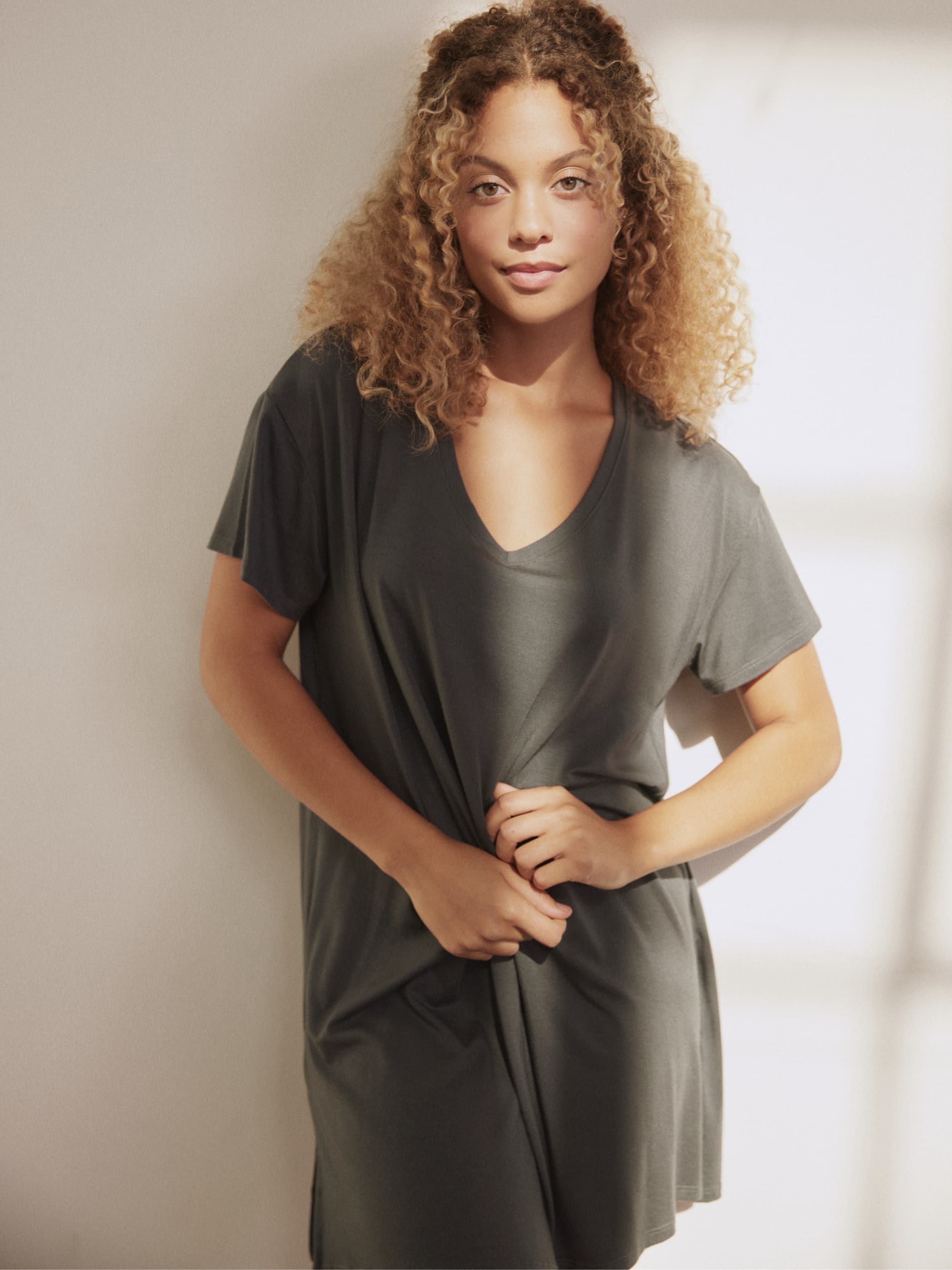 Stylish Modal V-Neck Dress for Women - Soft & Comfortable Summer Dress - Perfect for Casual Wear, Office, and Date Nights