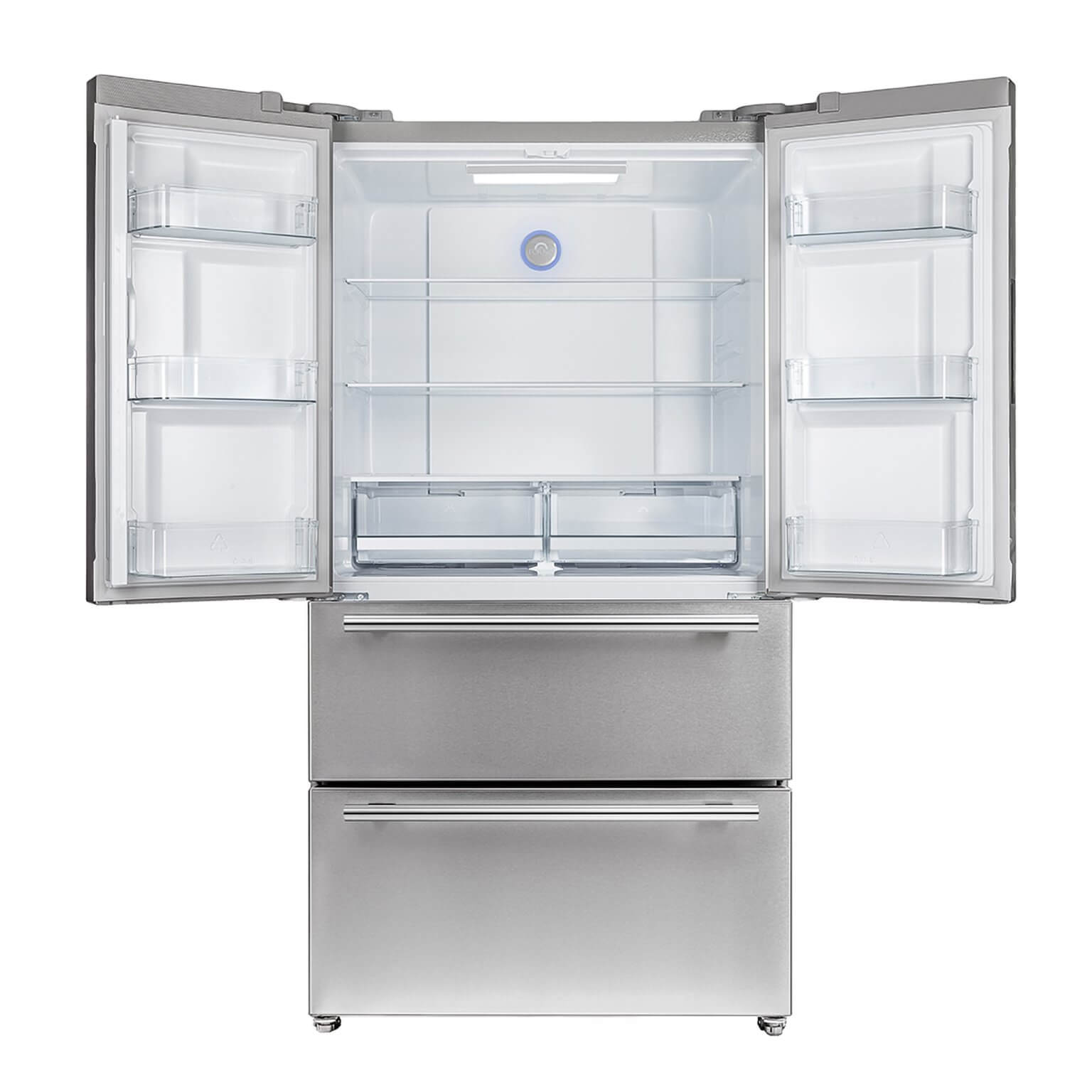Forno MOENA 36 Inch French Door Refrigerator - 19.2 cu.ft Stainless Steel Smart Fridge with Adjustable Shelves (Model FFRBI1820 36SB) - Perfect for Modern Kitchens & Open-Concept Homes