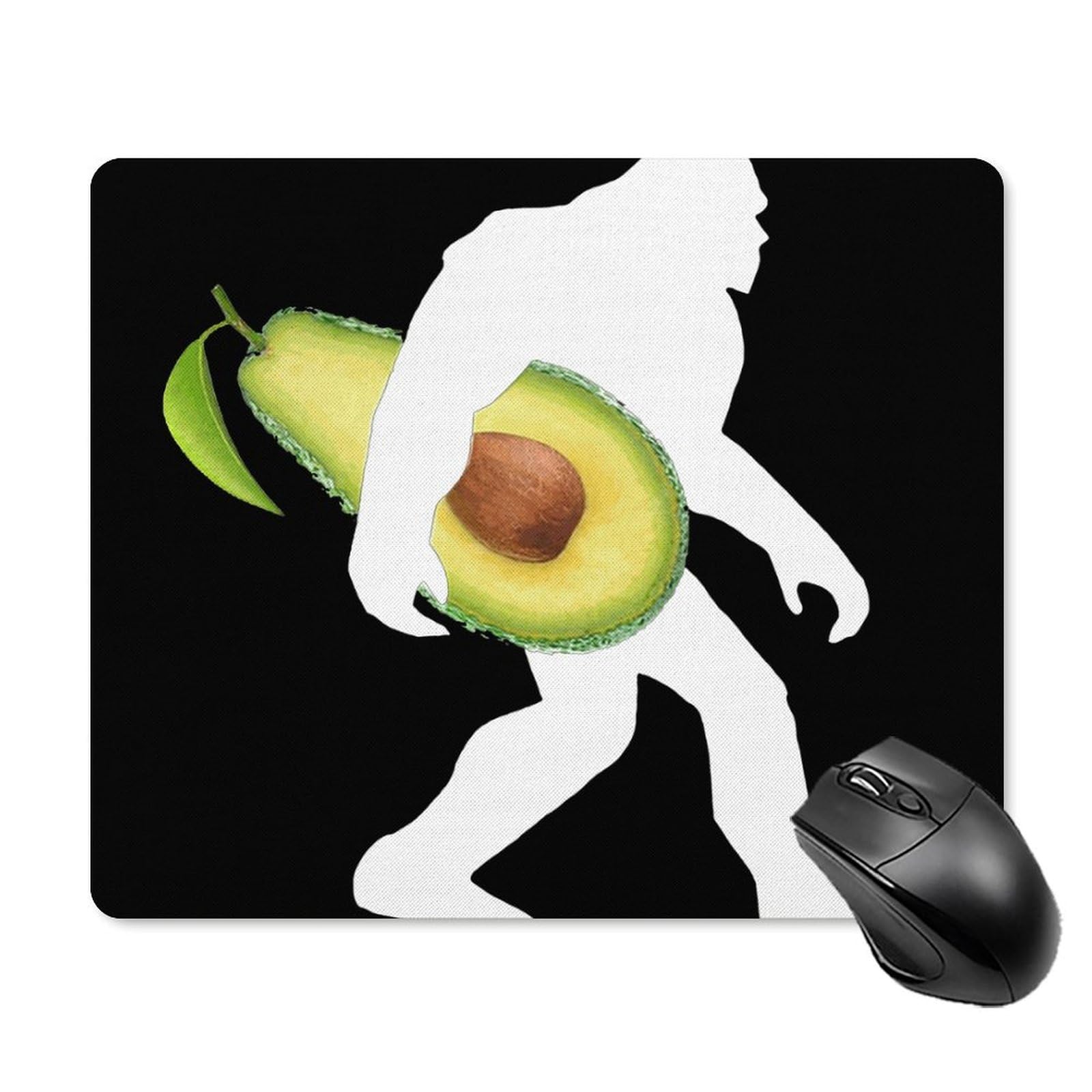 Bigfoot Carrying Avocado Gaming Mouse Pad - Durable, Non-Slip, Waterproof Mouse Mat for PC & Laptop - 18x22cm Office & Home Desk Accessory - Perfect for Gamers, Students & Professionals
