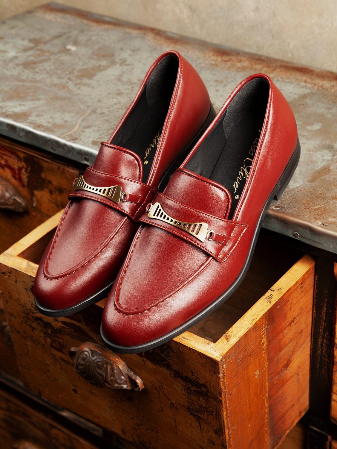 Vegan Cactus Leather Loafers for Men & Women | Eco-Friendly Burgundy Slip-On Shoes | Perfect for Casual Wear, Office & Sustainable Fashion