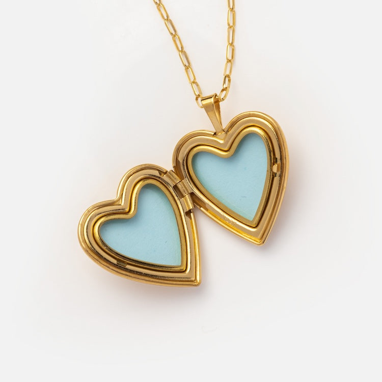 14K Gold Filled Heart Locket Necklace - Elegant Gold Heart Pendant for Women - Perfect for Valentine's Day, Anniversary & Romantic Gifts