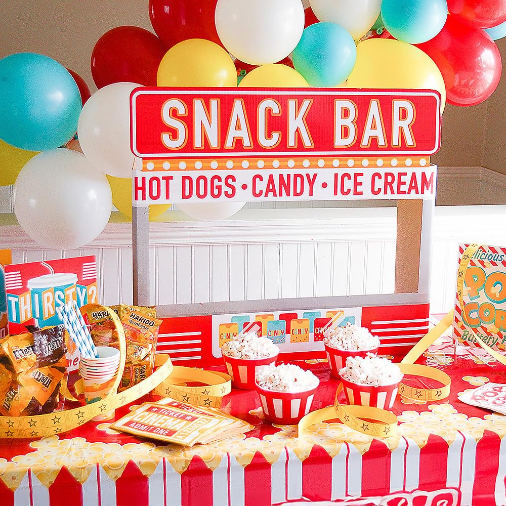 Movie Ticket Themed Party Napkins - 16 Count Disposable Dinner Napkins for Cinema, Movie Night, and Themed Birthday Party Decorations