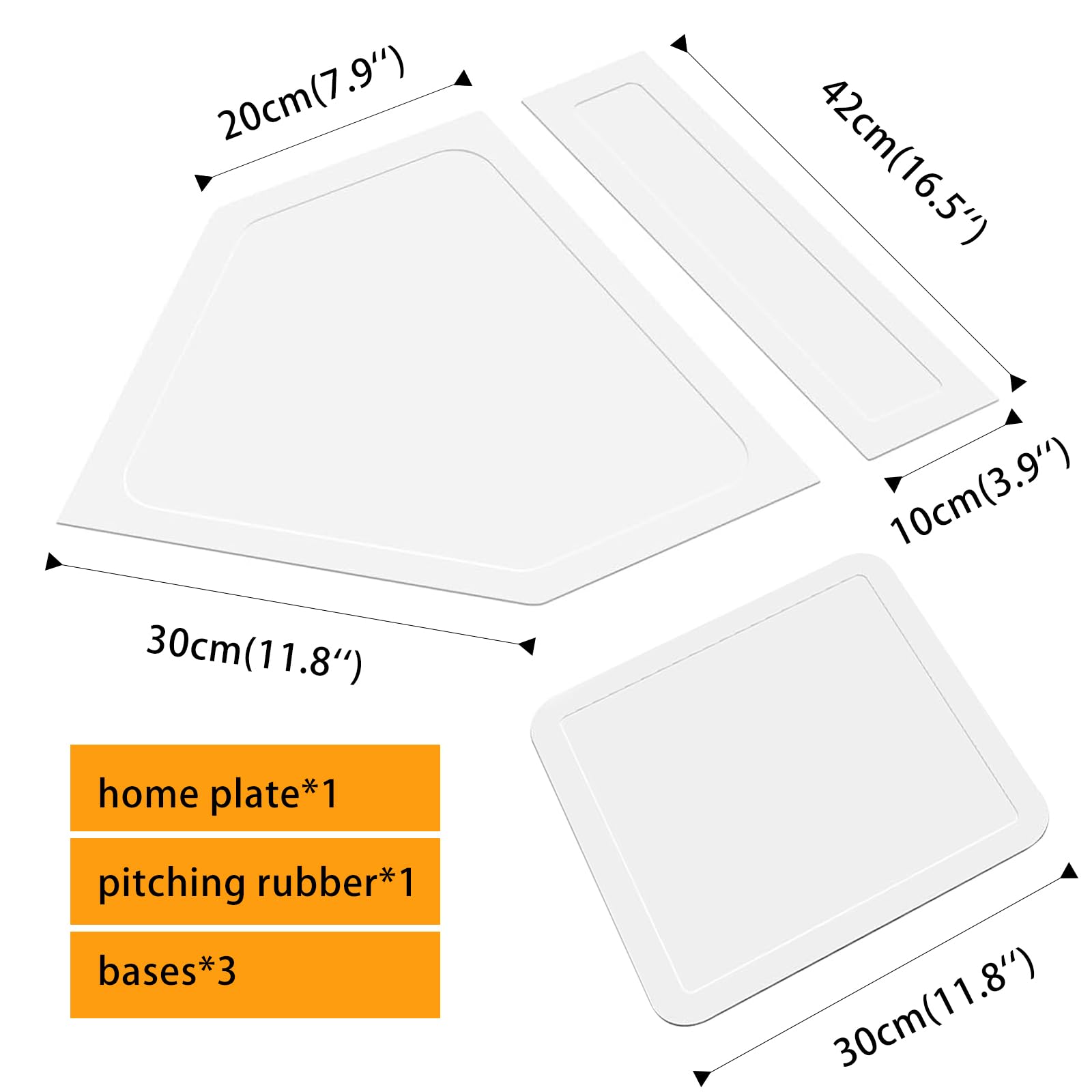 5-Piece Baseball & Kickball Set with Home Plate & Bases - Durable for Adults & Kids - Perfect for Backyard, Playground, School Practice, Softball & Baseball Games
