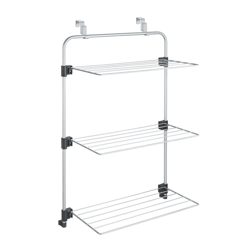Gale 11 Over The Door Shower Laundry Drying Rack - Silver Metal Space Saving Clothes Dryer for Small Apartments & Bathrooms | Perfect for Drying Delicates, Swimwear & Hand Wash Items