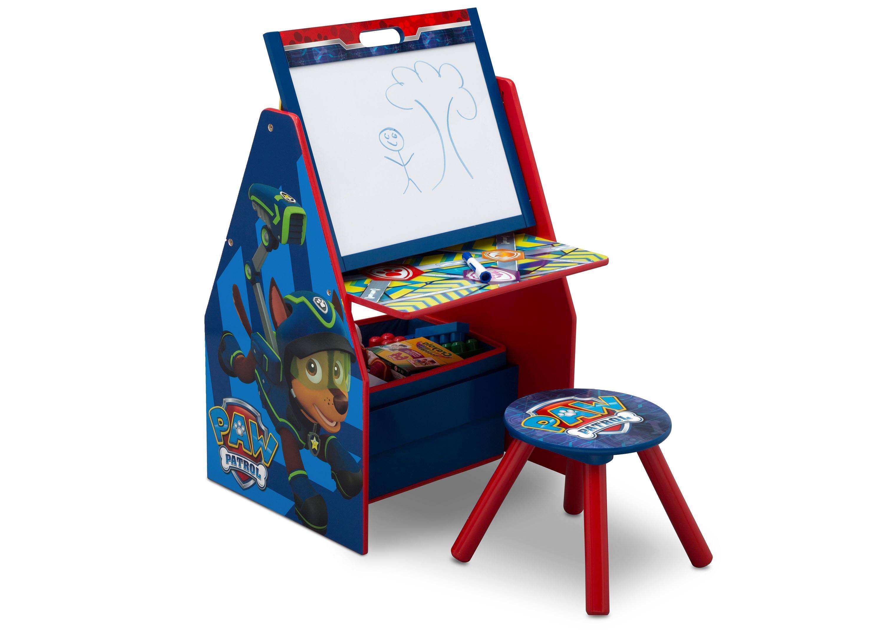 PAW Patrol Deluxe Kids Art Table with Easel, Desk, Stool & Toy Organizer - Creative Playroom Furniture for Toddlers & Preschoolers - Perfect for Drawing, Painting & Learning Activities