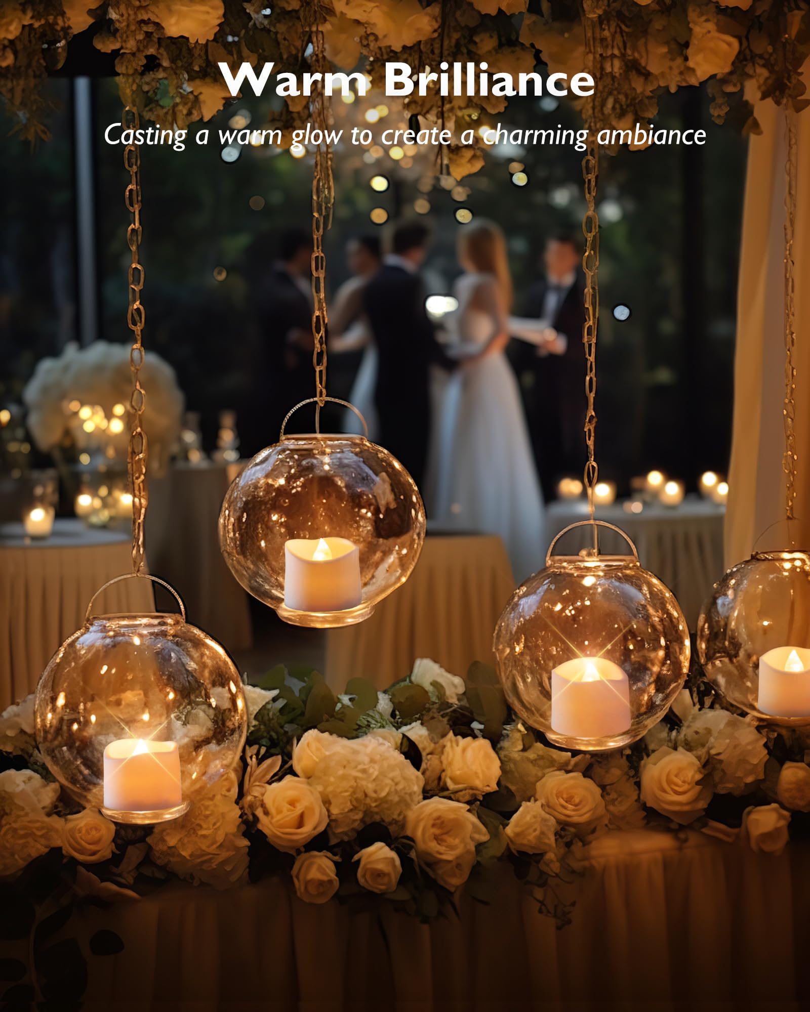 Homemory Flameless LED Tea Light Candles - 24-Pack Battery Operated Candles with 6-Hour Timer & Auto On/Off, Perfect for Table Centerpieces, Lanterns, Holiday Decor, Weddings, Romantic Dinners & Home Ambiance Lighting
