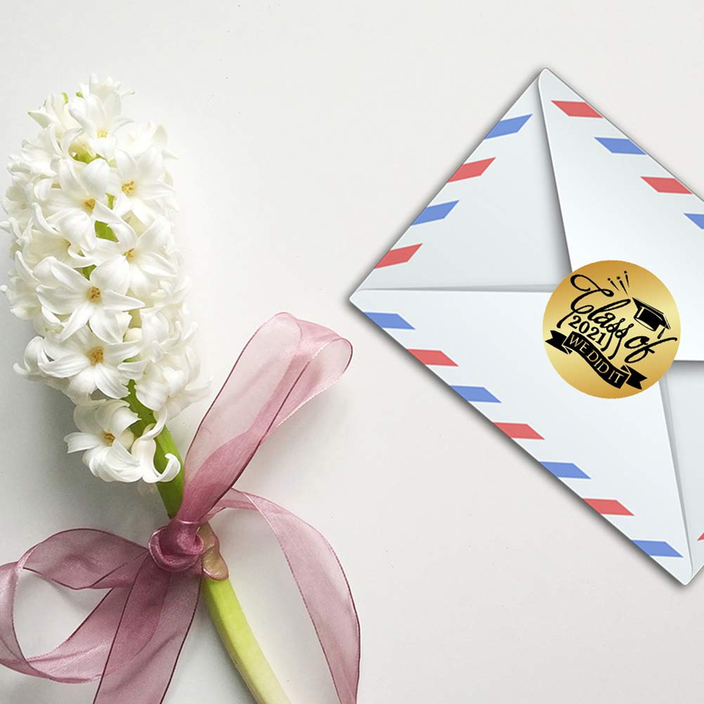 ABOOFAN 1 Roll Graduation Stickers - Round Seal Labels for Graduation Party Decorations, Thank You Gifts & Diploma Sealing - Perfect for Commencement Season, School Events & DIY Scrapbooking