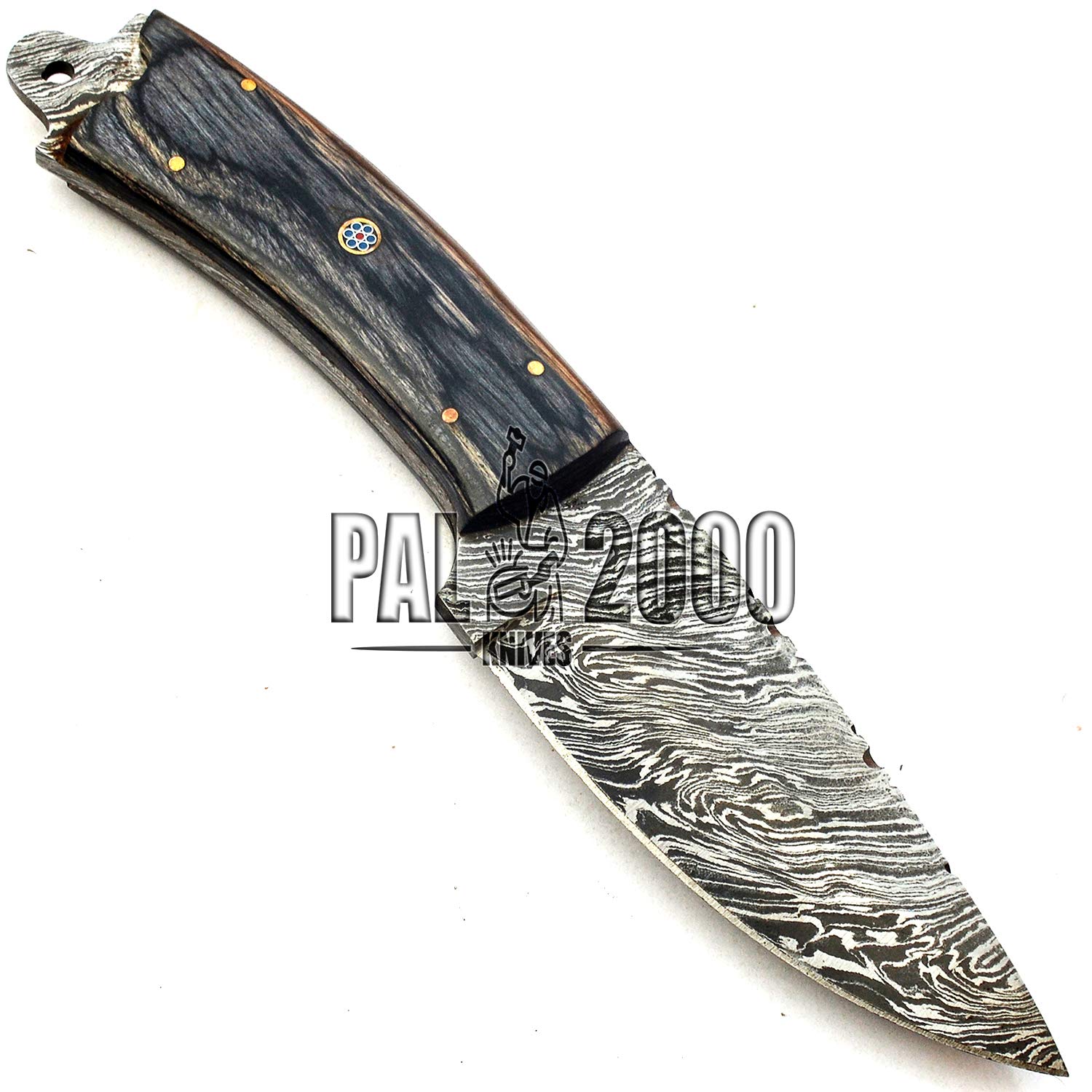 Premium Damascus Steel Fixed Blade Hunting Knife - PAL 2000 BOW-9684 with Leather Sheath | Handcrafted Forged Survival Knife for Outdoor Camping, Hunting & Bushcraft