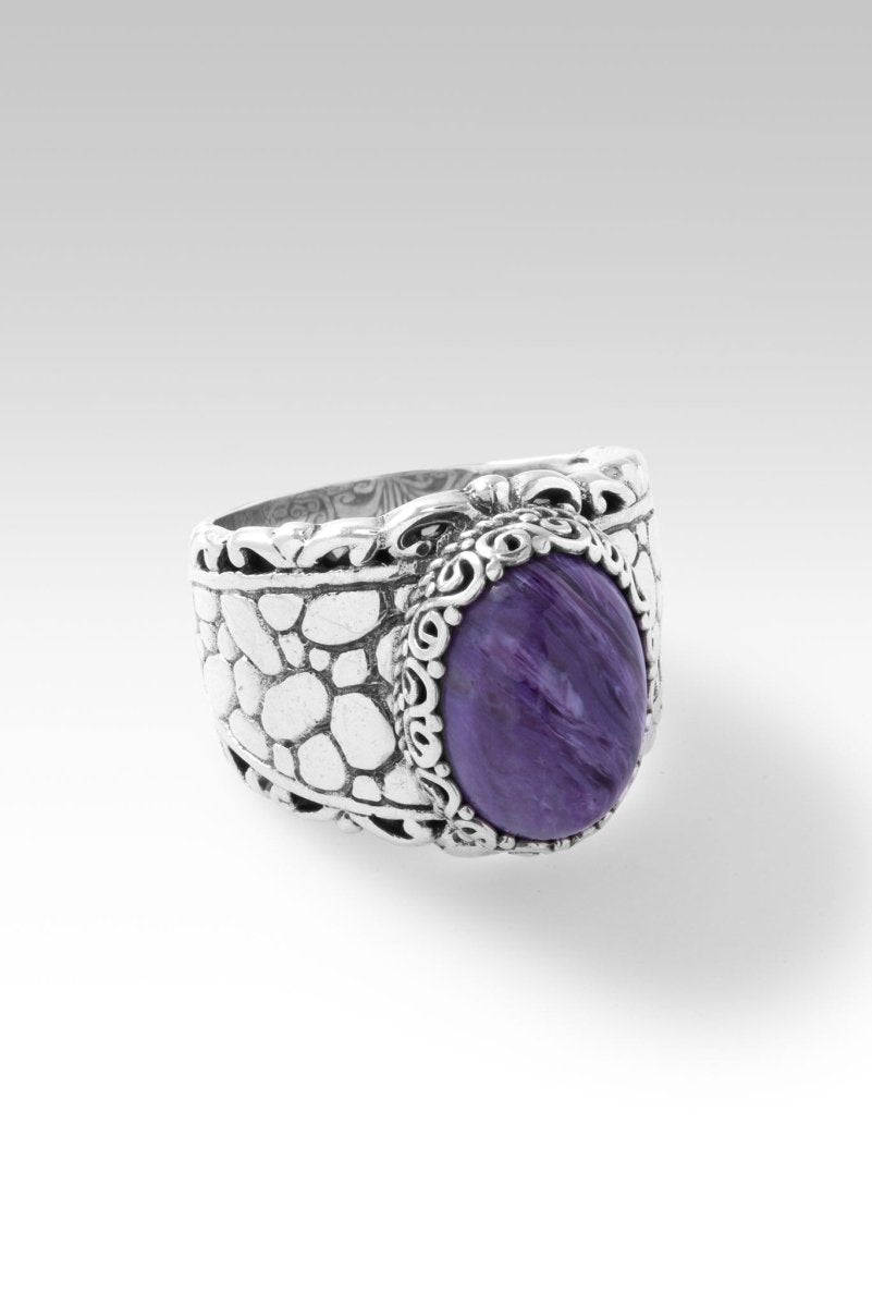 Trust His Love Ring™ in Charoite - Genuine Purple Gemstone Promise Ring for Men & Women - Perfect for Anniversaries, Engagements & Romantic Gifts