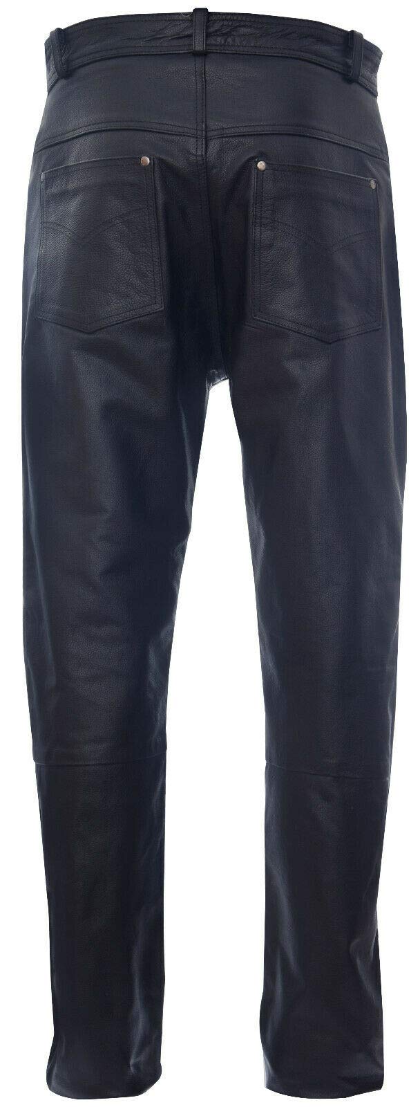 Men's Classic Motorcycle Biker Jeans - Genuine Leather Pants for Riding - Size 30 - Durable & Comfortable for Harley, Cruiser & Street Bikes - Perfect for Long Rides & Motorcycle Enthusiasts
